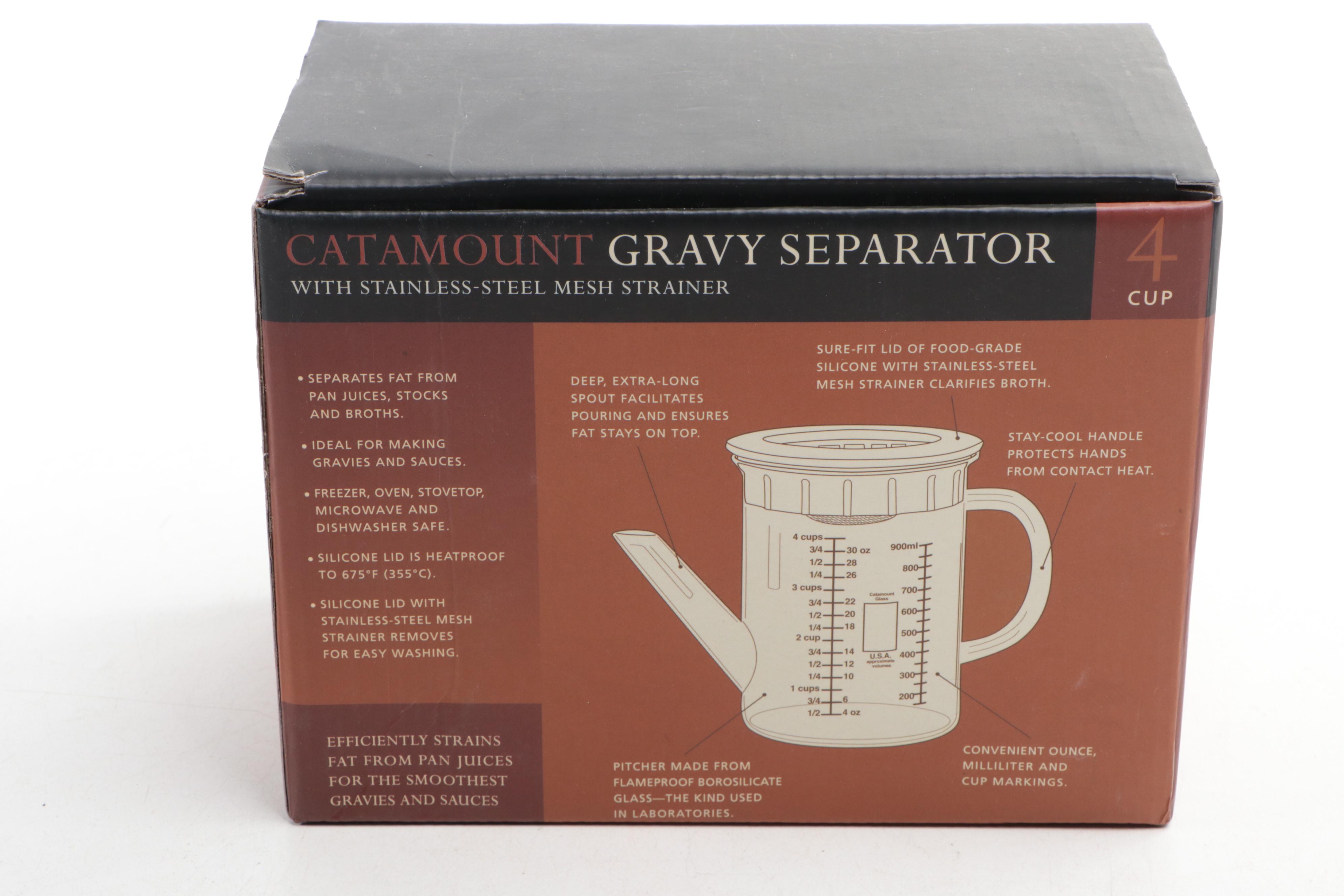 Catamount Glass Gravy Separator with Mueller Onion Chopper Pro
