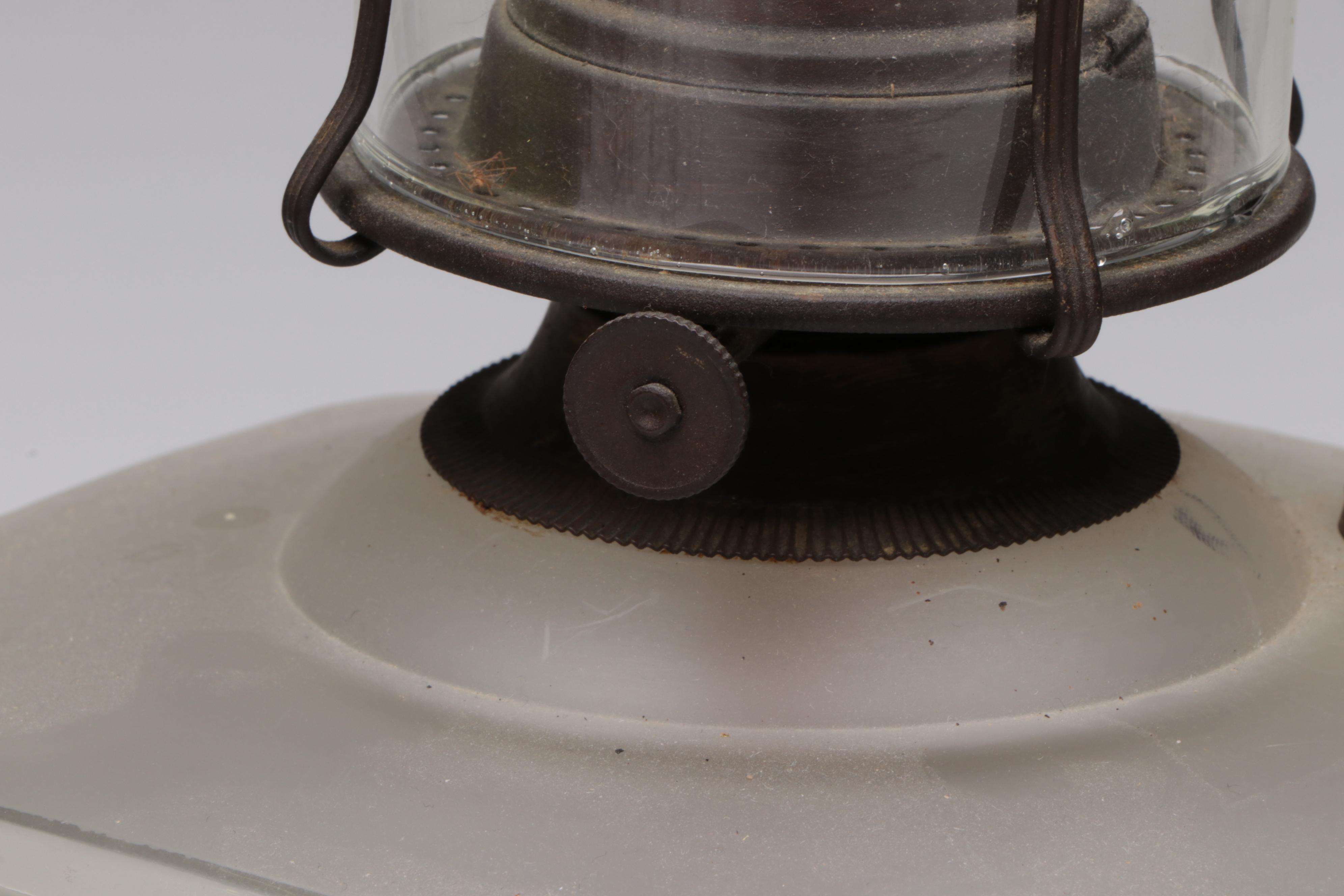 Plume & Atwood Green Glass Kerosene Lamp with More Lamps