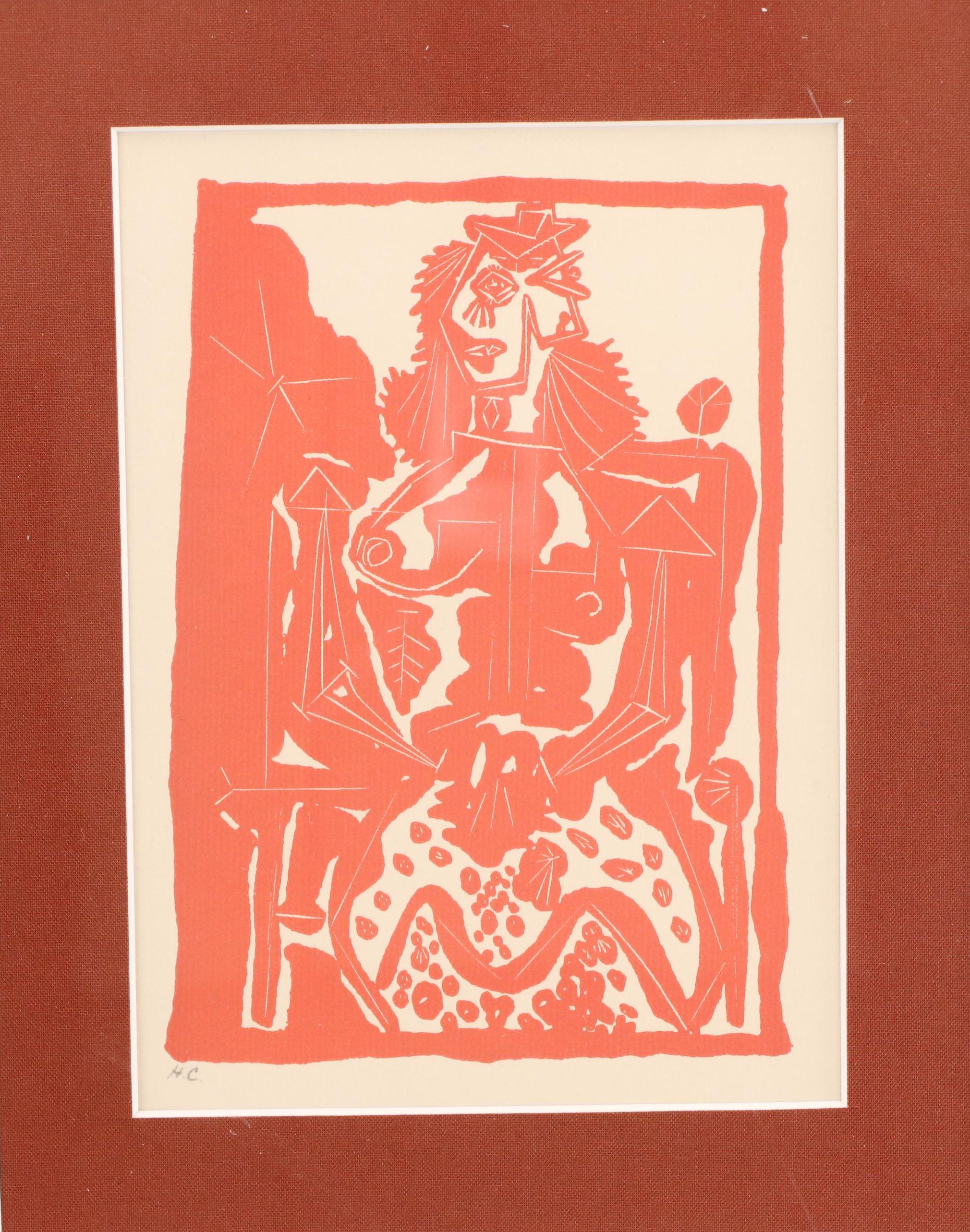 Pablo Picasso Engraving of Female Figure from "Non vouloir," Circa 1942