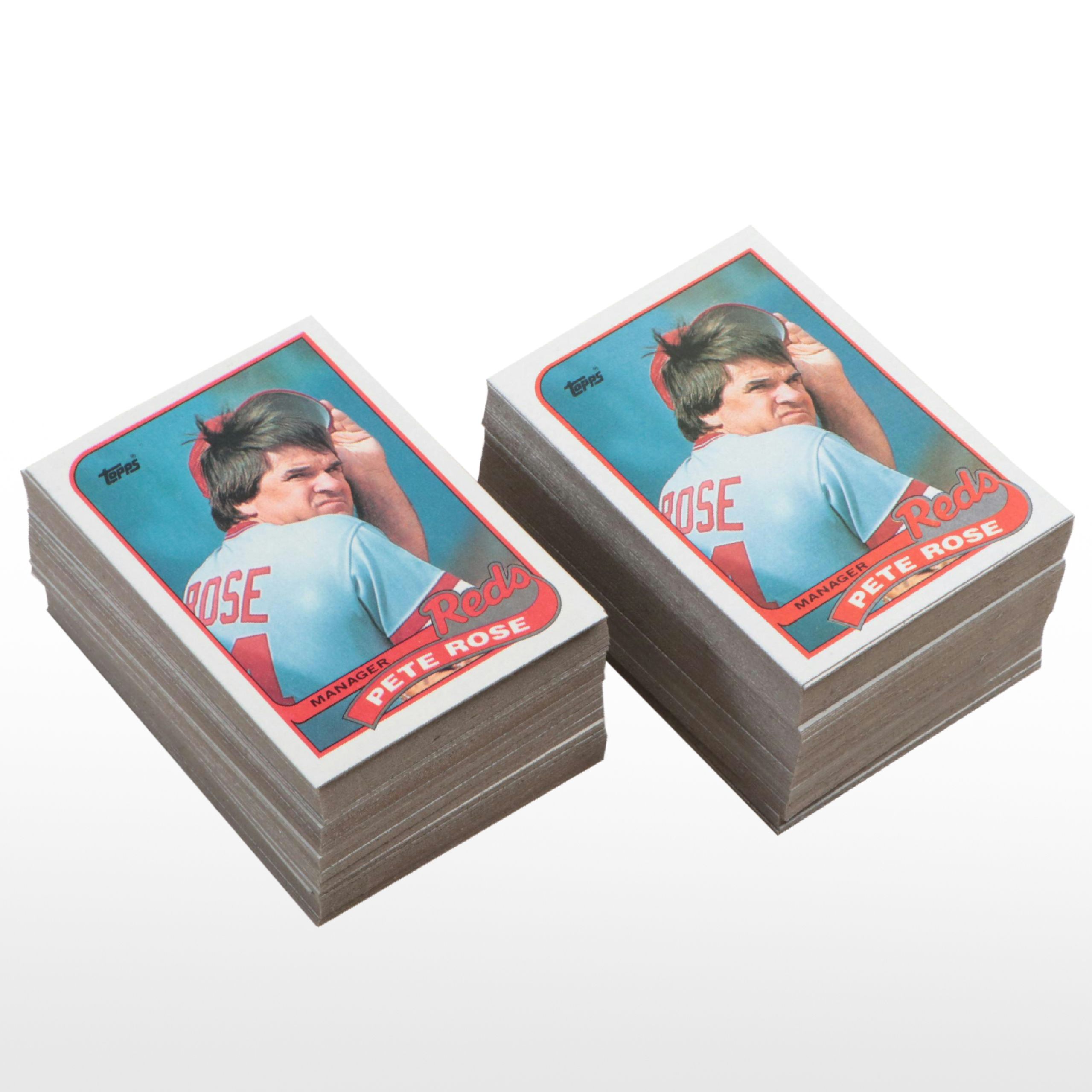 1989 Topps Pete Rose Manager Reds Checklist #505 Baseball Cards