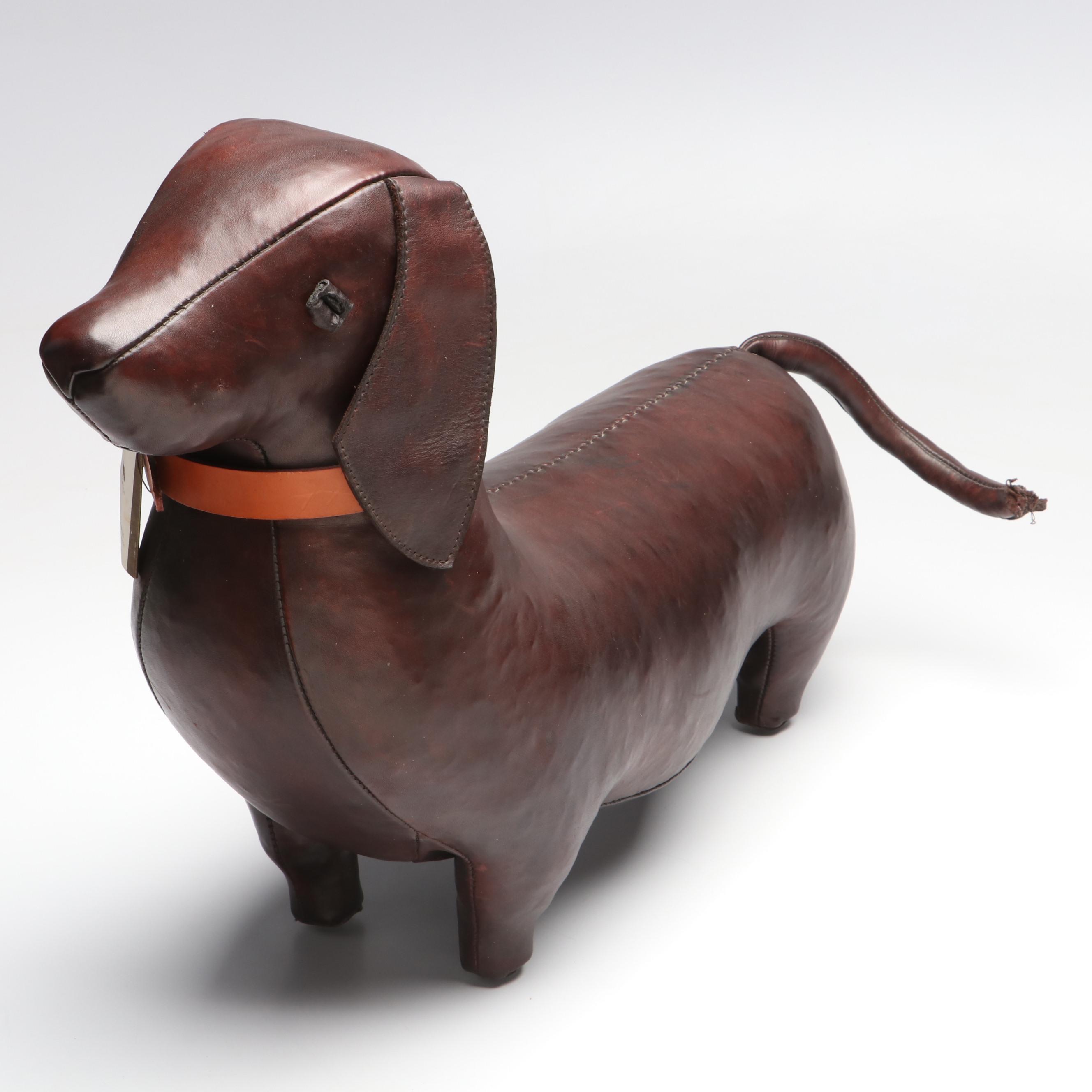 Omersa & Co. Standard Leather Dachshund Footstool