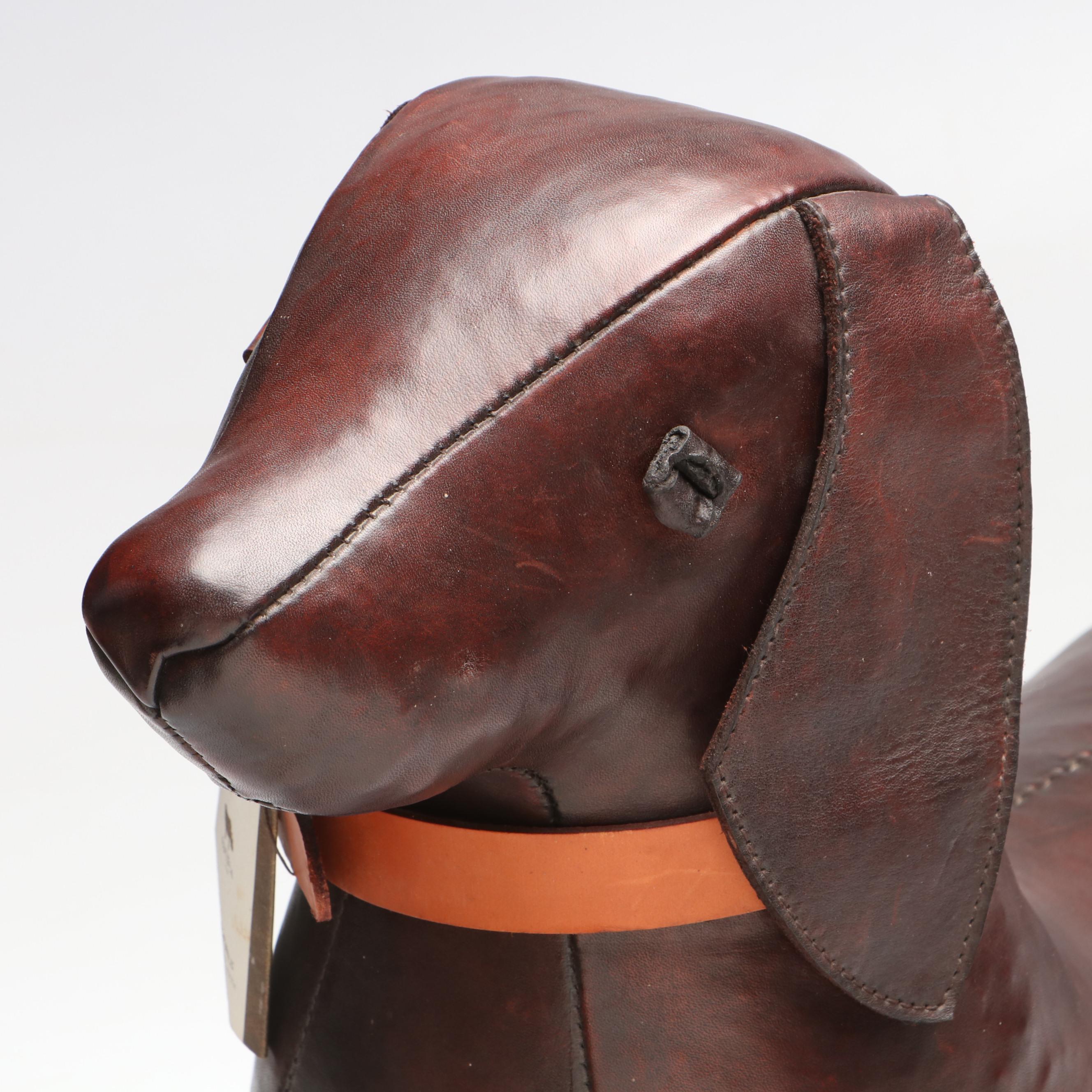 Omersa & Co. Standard Leather Dachshund Footstool