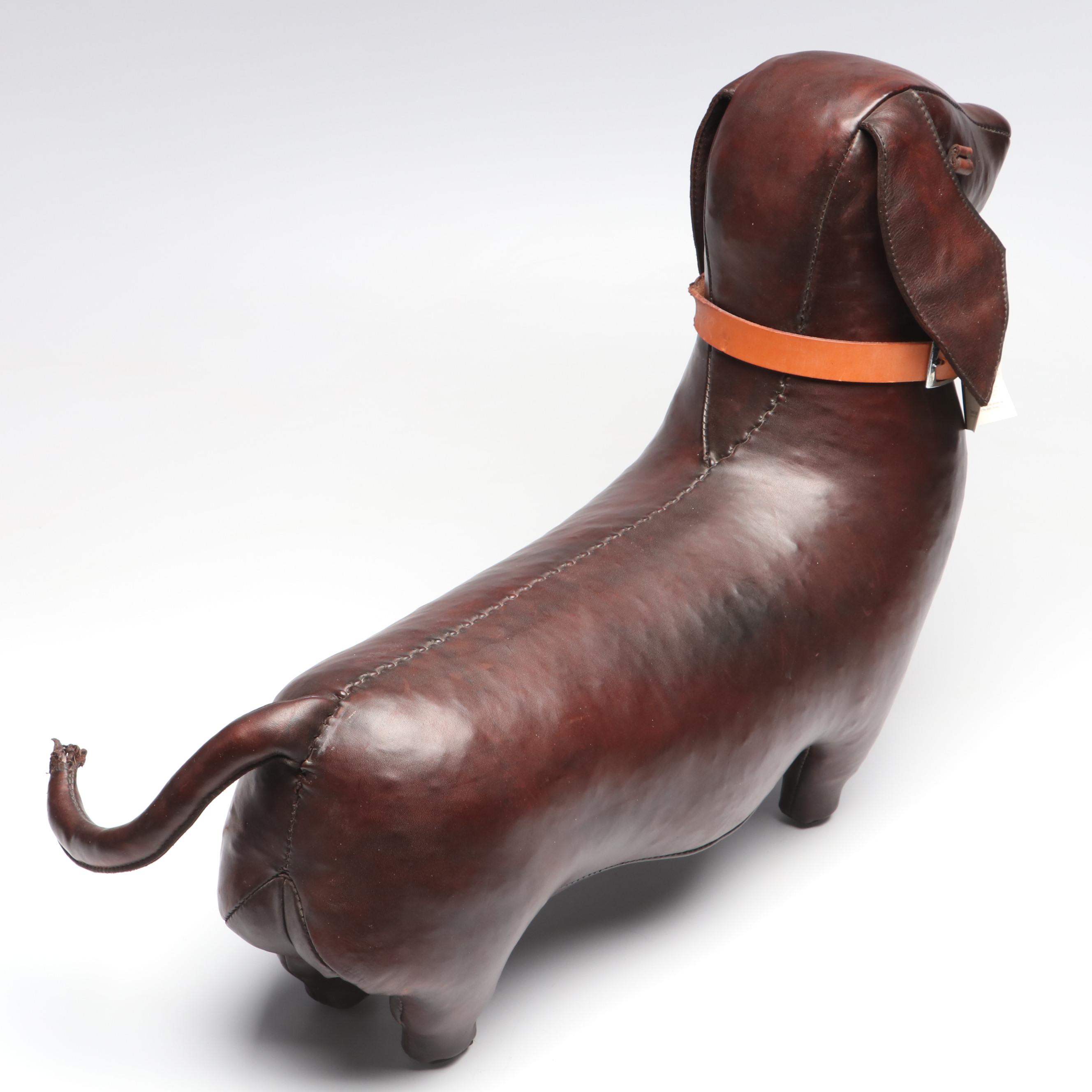Omersa & Co. Standard Leather Dachshund Footstool