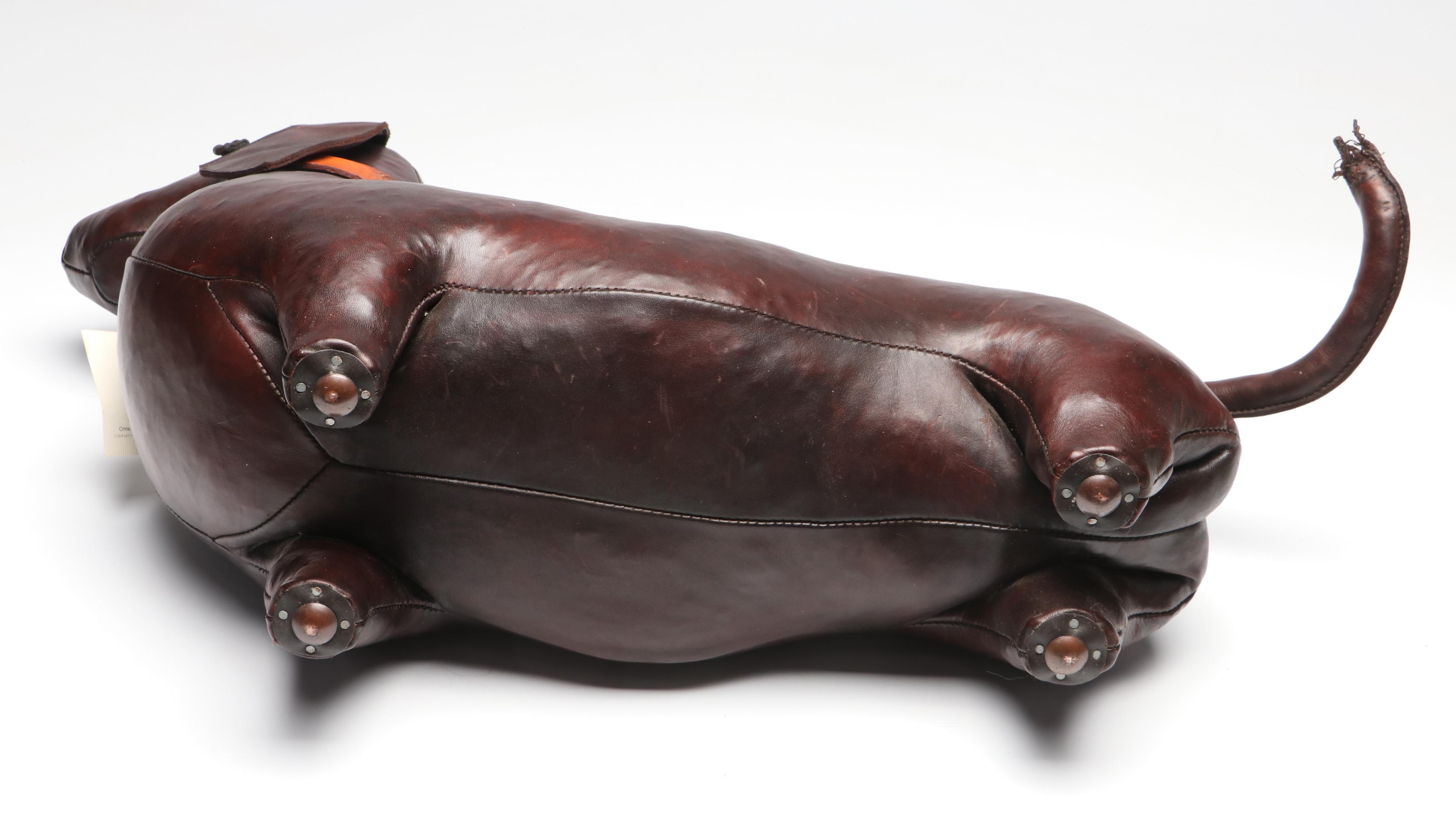 Omersa & Co. Standard Leather Dachshund Footstool