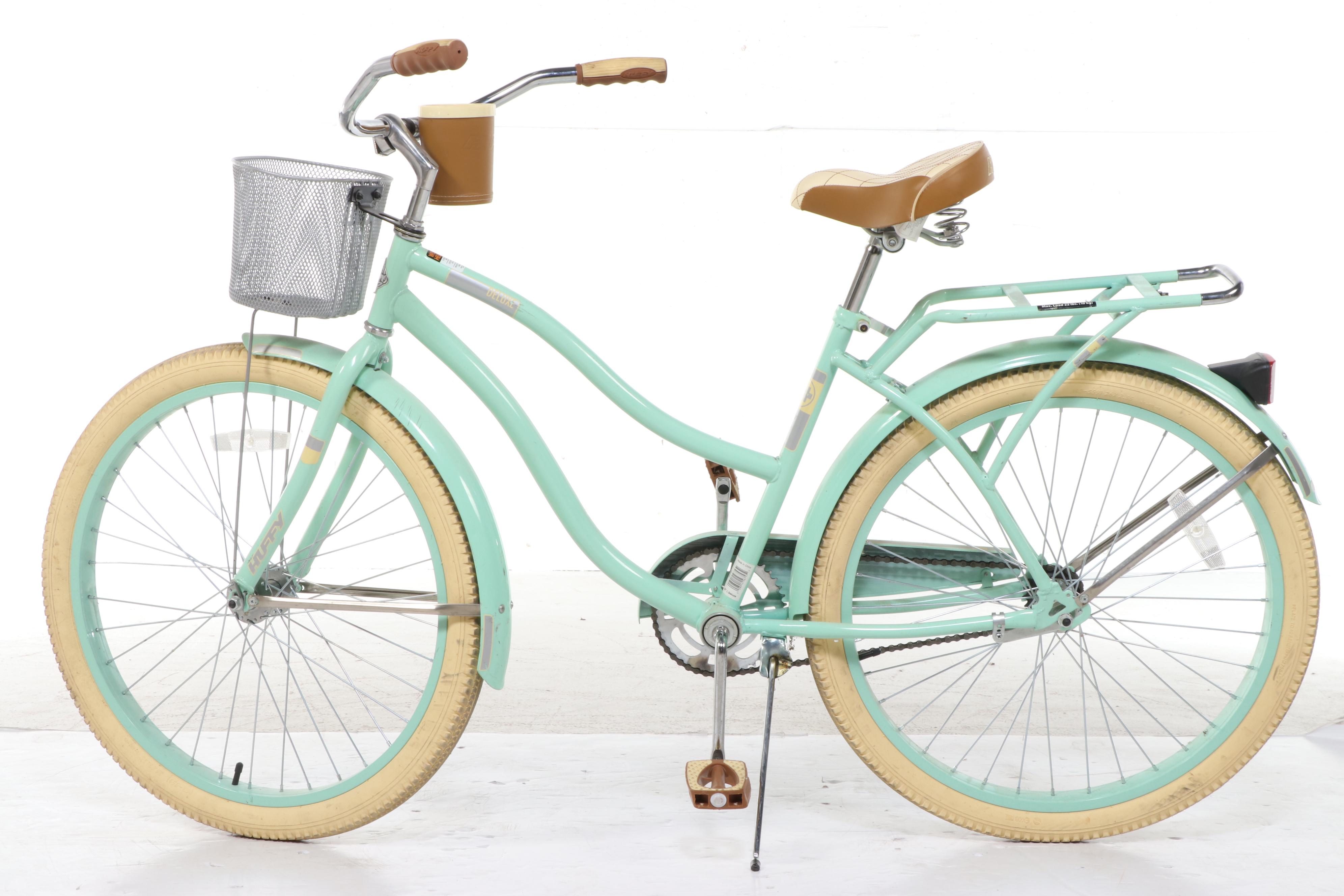 Huffy Deluxe Ladies' Mint Green Cruiser Bicycle with Mesh Basket
