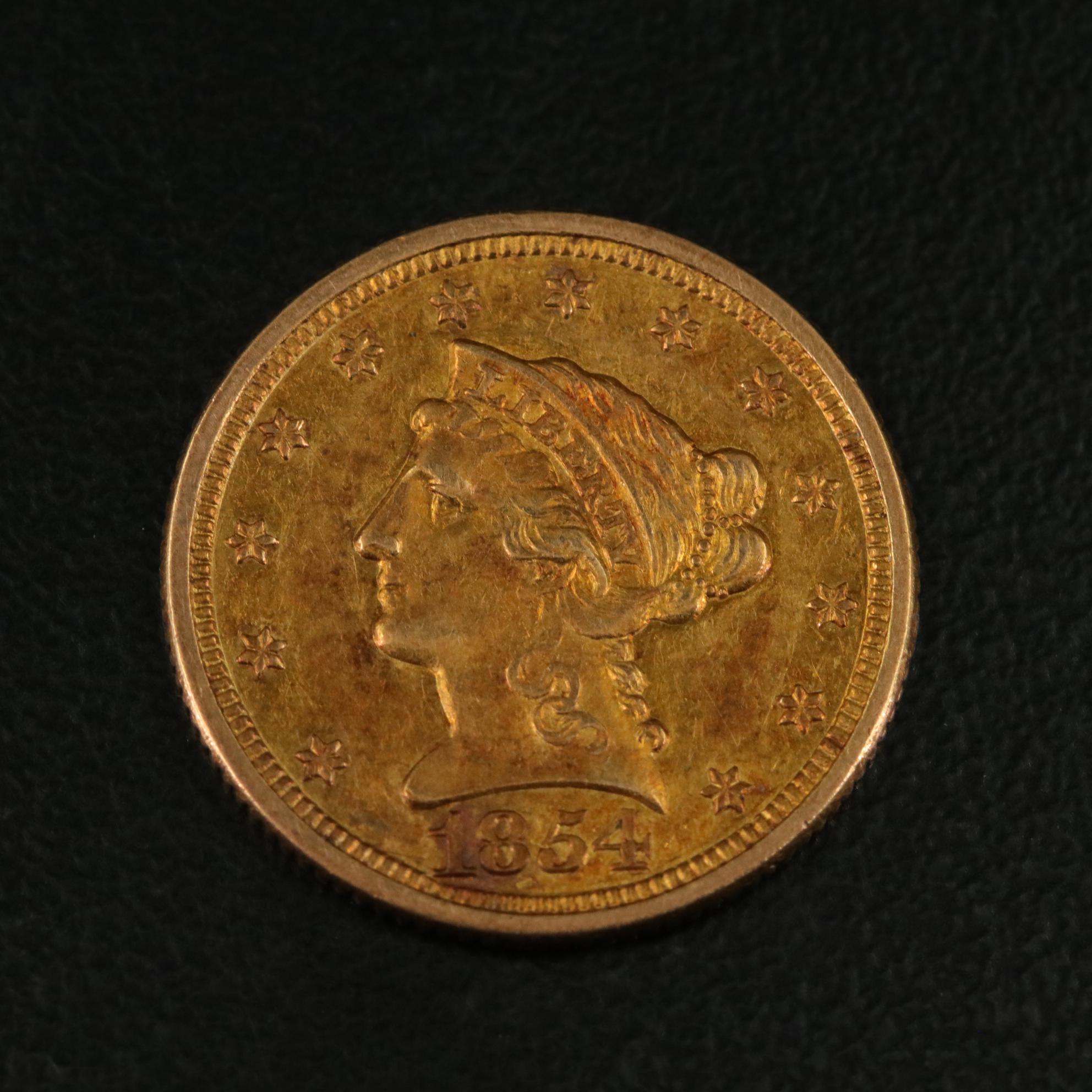 1854-O Liberty Head $ 2 1/2 Gold Coin