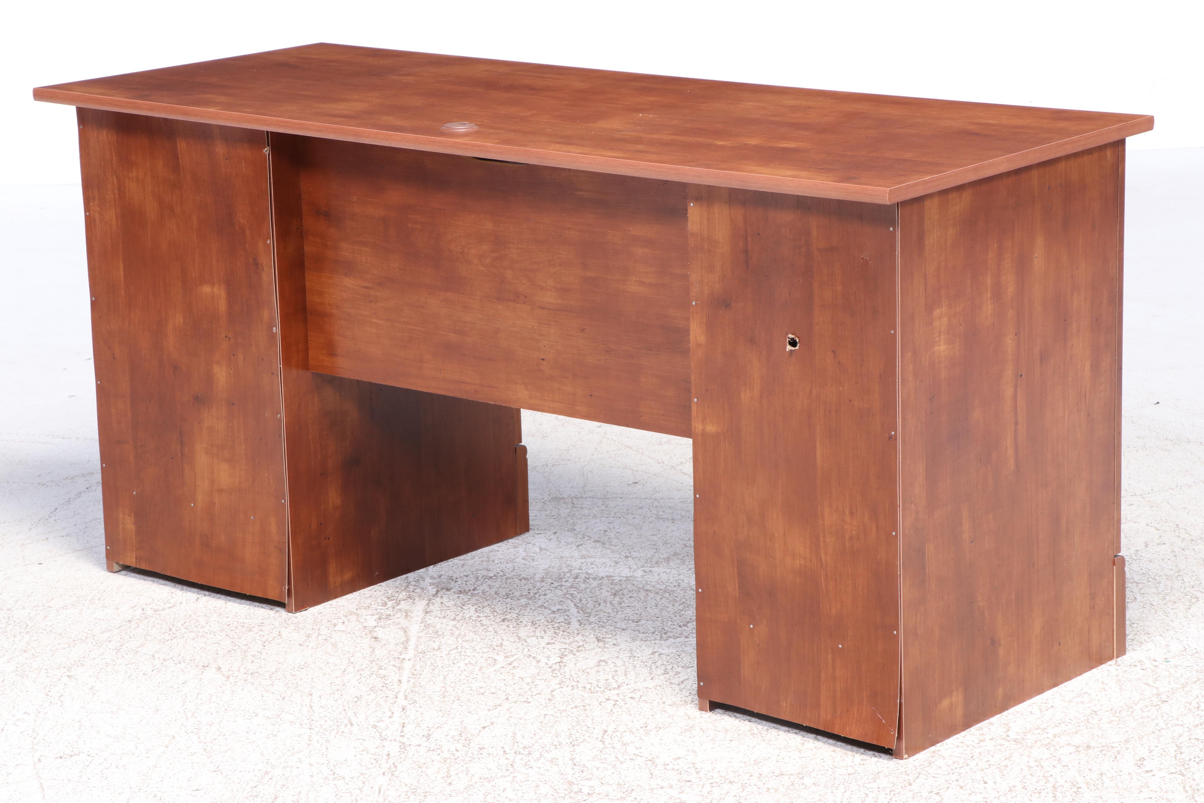 Craftsman Style Oak Finish Computer Desk and Bookcase