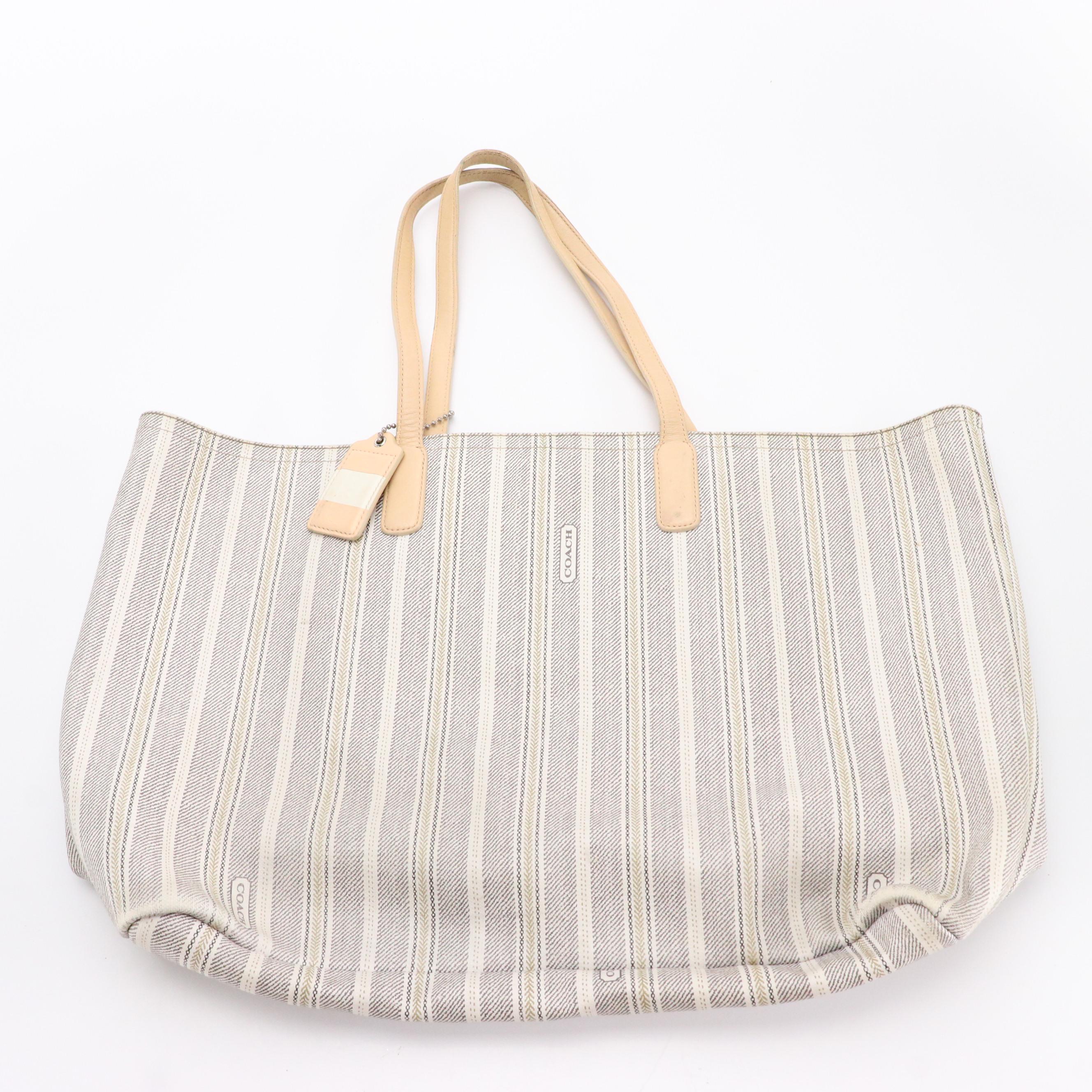 Coach Ergo Hobo Shoulder Bag in Leather and Legacy Weekend Tote in Canvas