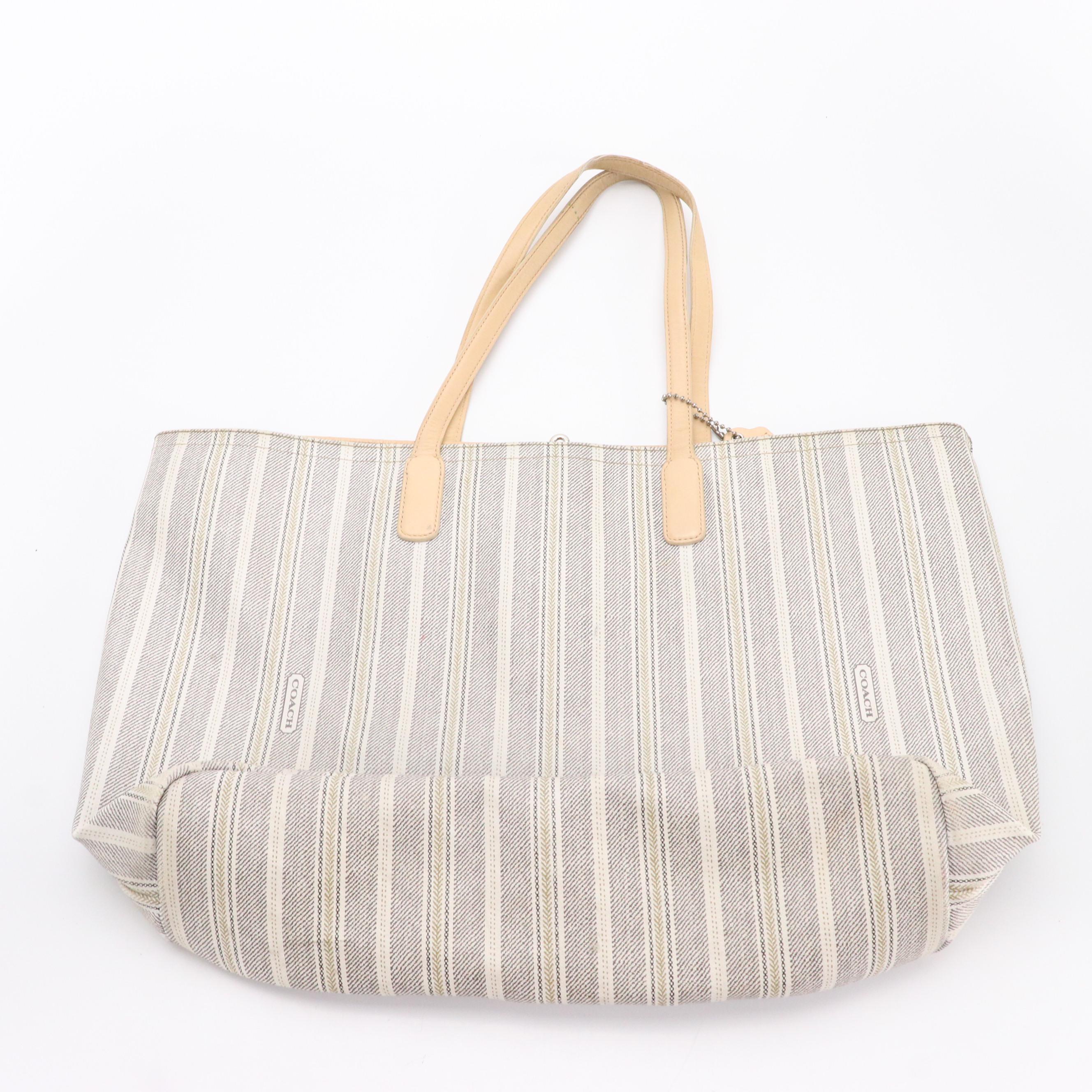 Coach Ergo Hobo Shoulder Bag in Leather and Legacy Weekend Tote in Canvas