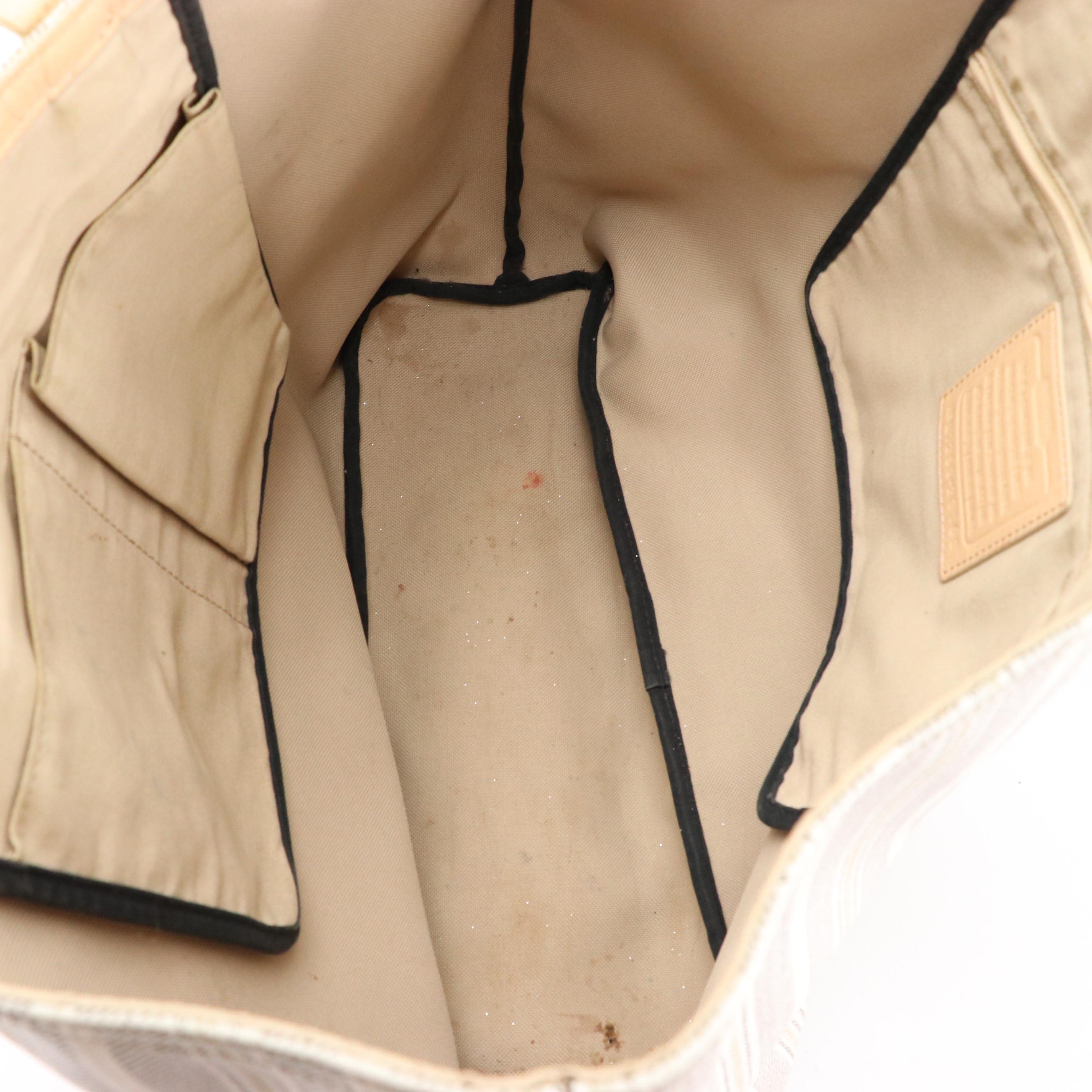 Coach Ergo Hobo Shoulder Bag in Leather and Legacy Weekend Tote in Canvas