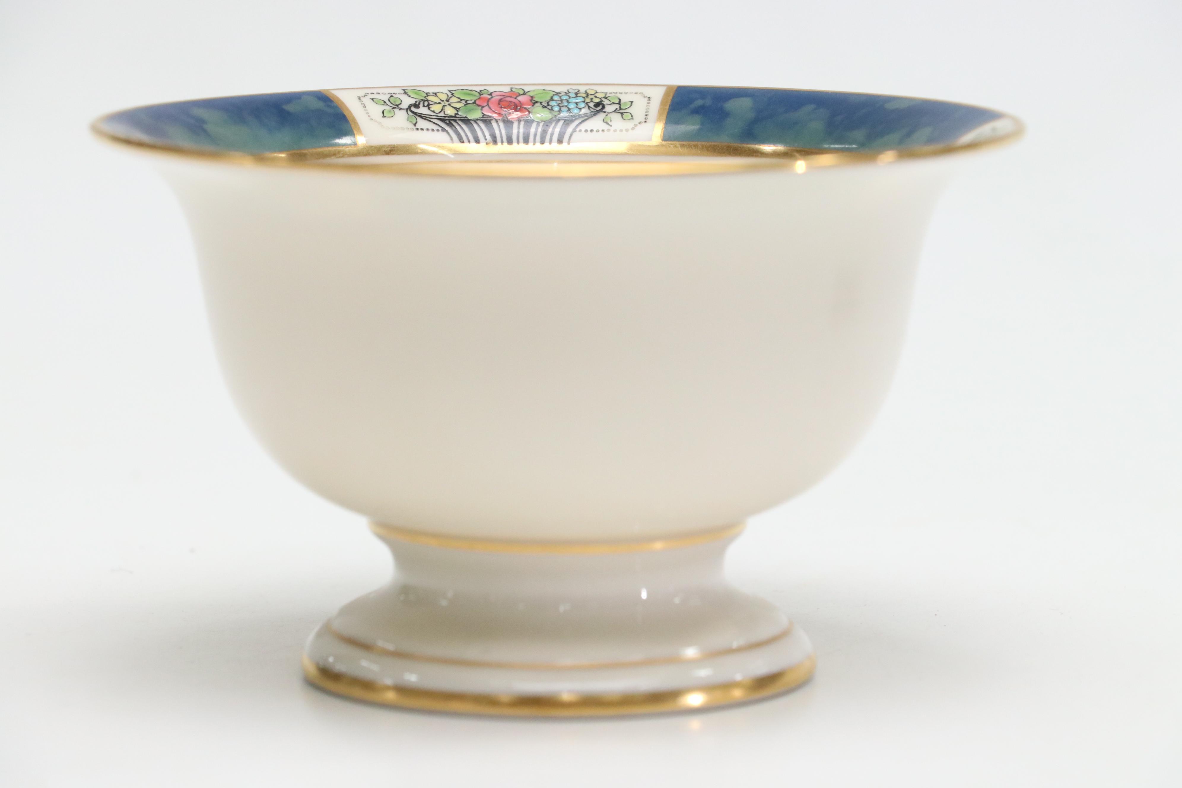 Lenox Tiffany & Co "Meadowbrook" Porcelain Mayonnaise Bowl with Ginori Teacup