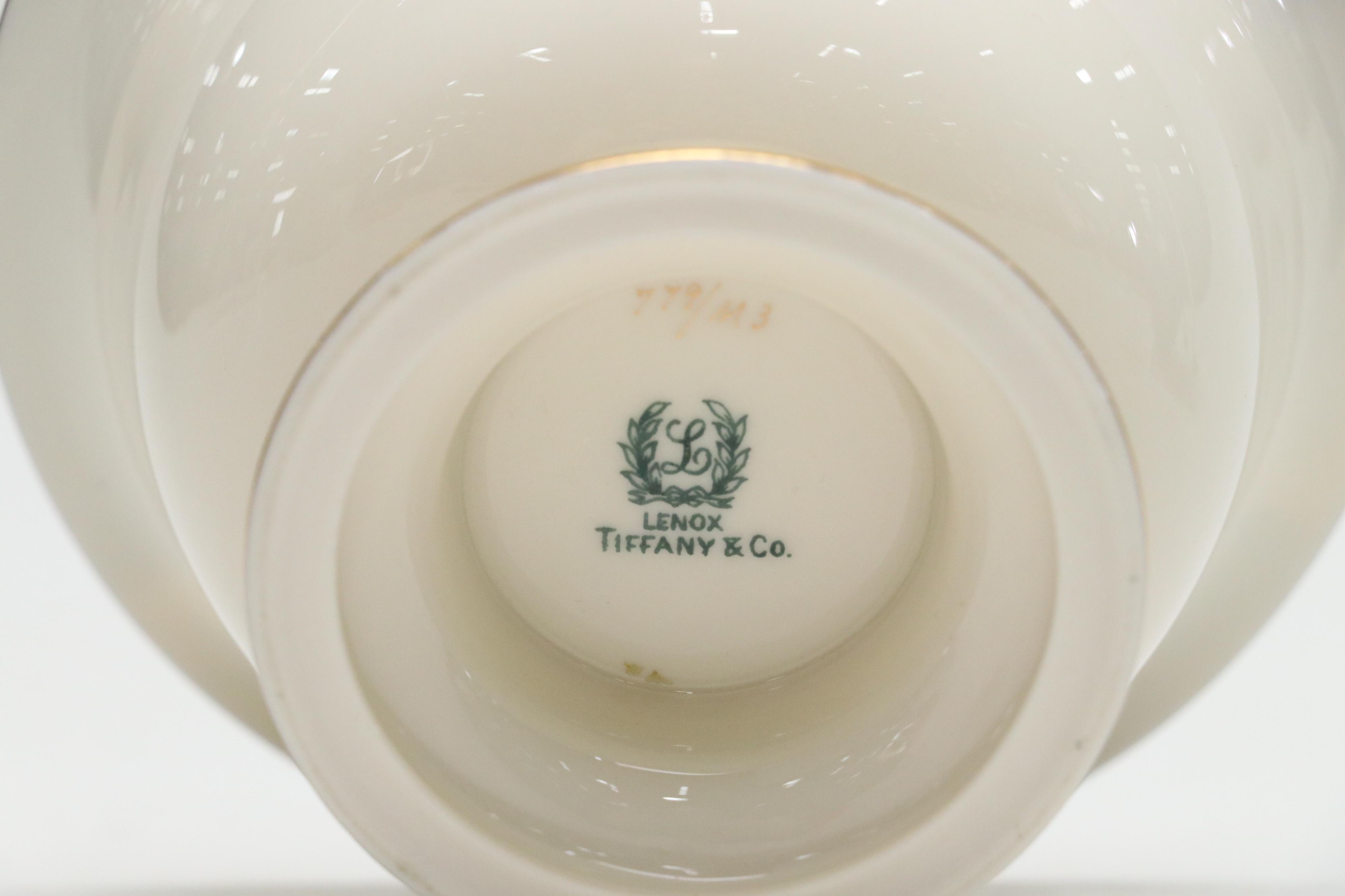 Lenox Tiffany & Co "Meadowbrook" Porcelain Mayonnaise Bowl with Ginori Teacup