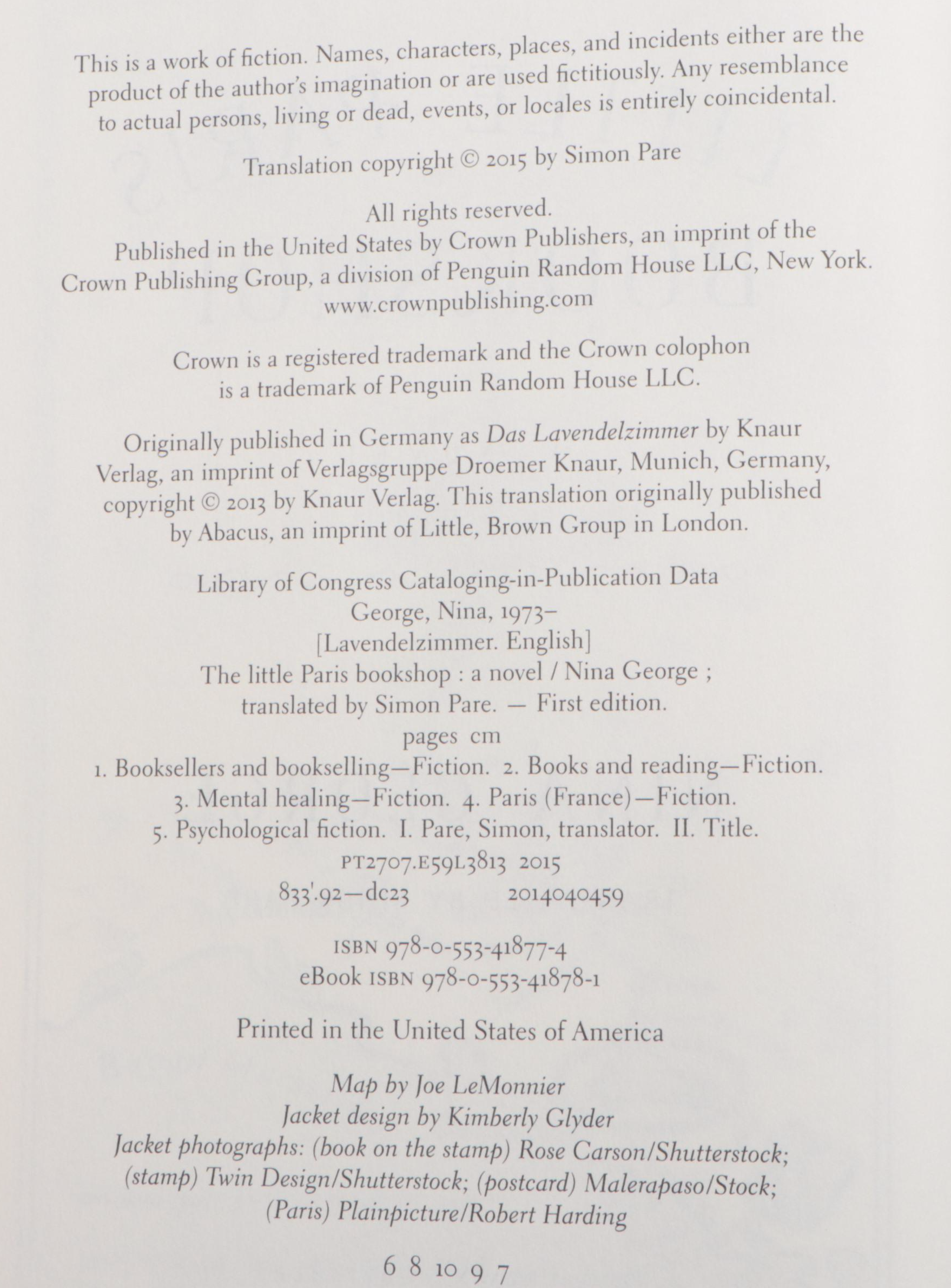 First Edition "The Little Paris Bookshop" by Nina George and More Books