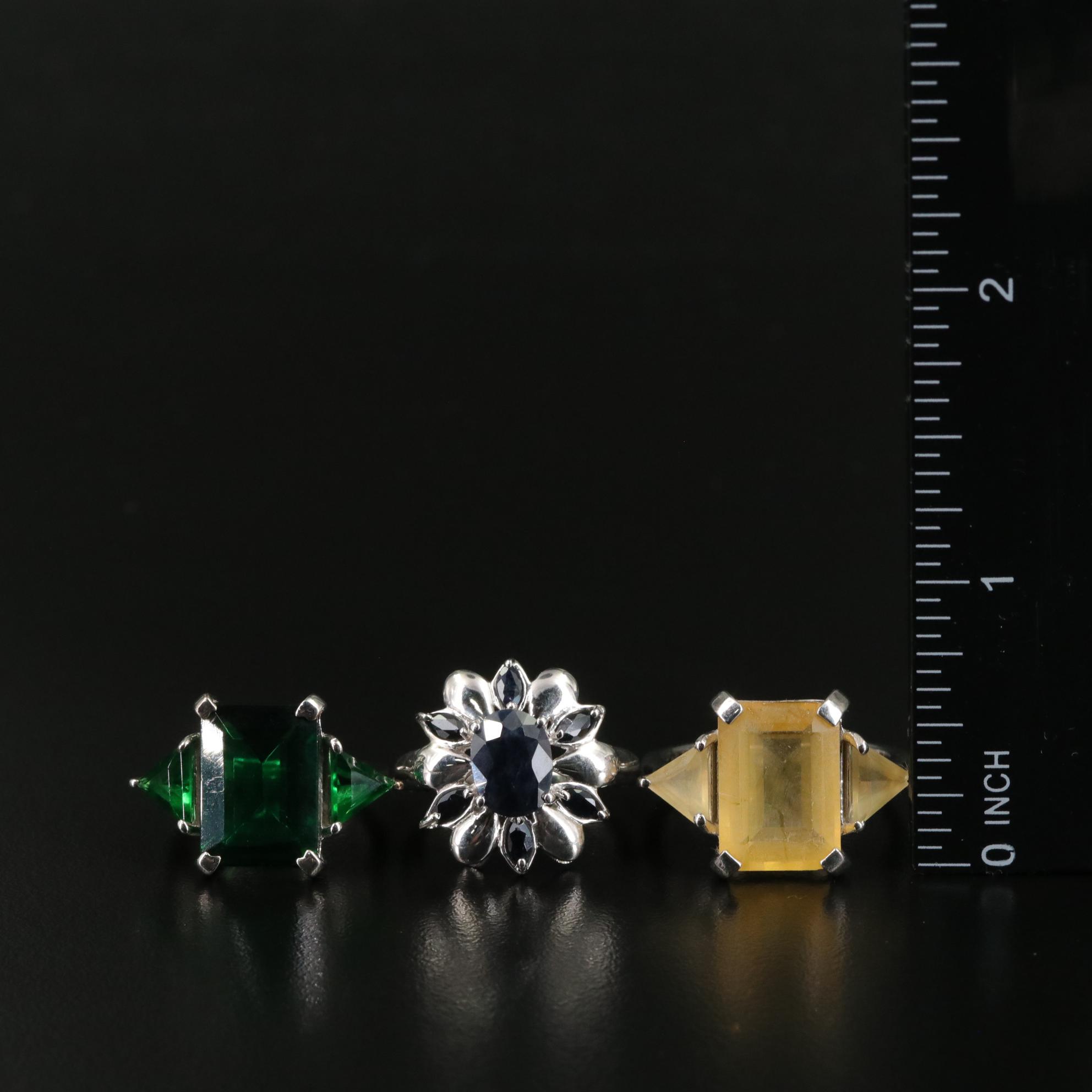 Group of 14 Assorted Sterling Silver Rings, Necklaces, Earrings, and Pendants