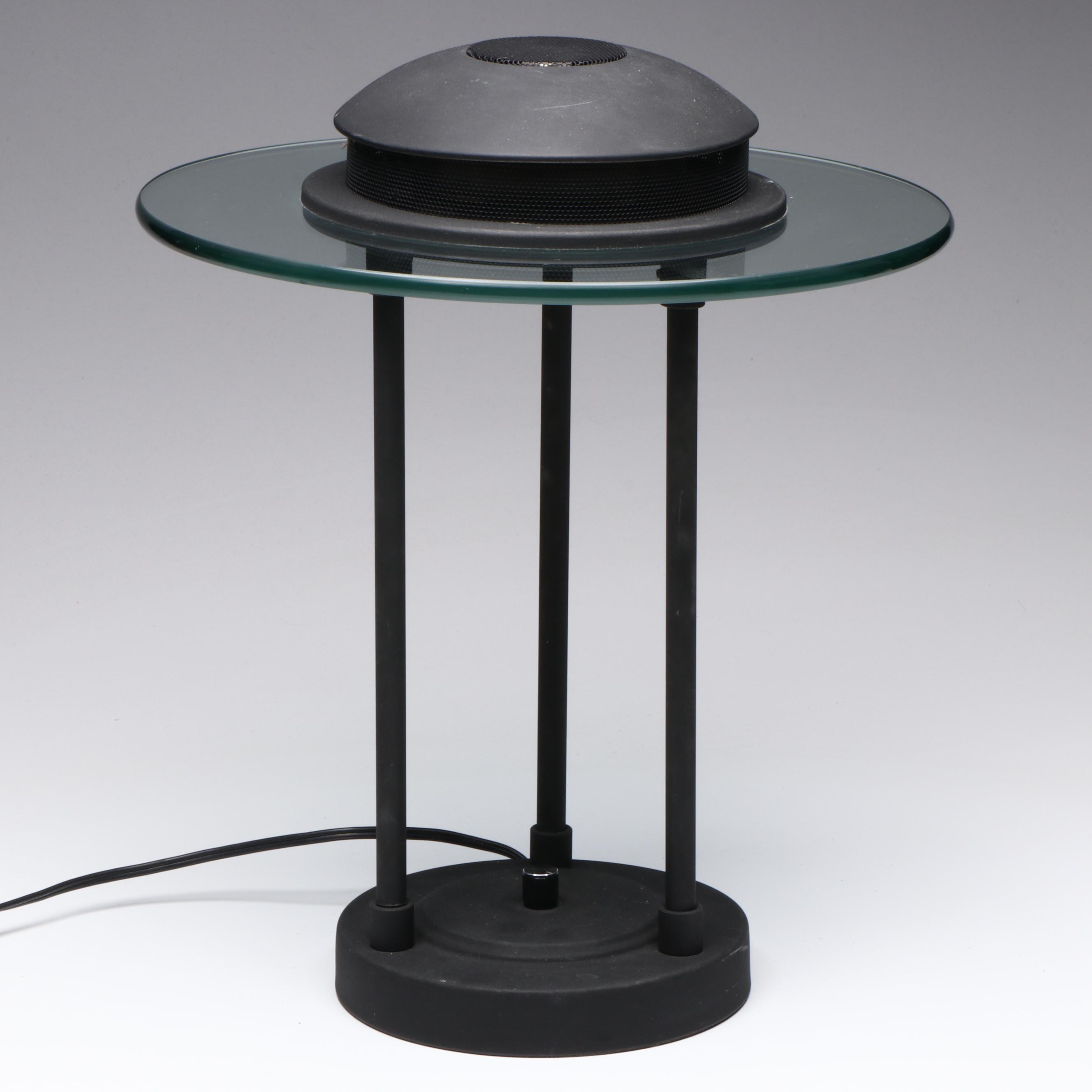 Glass and Metal Saturn Desk Table Lamp with Dimmer