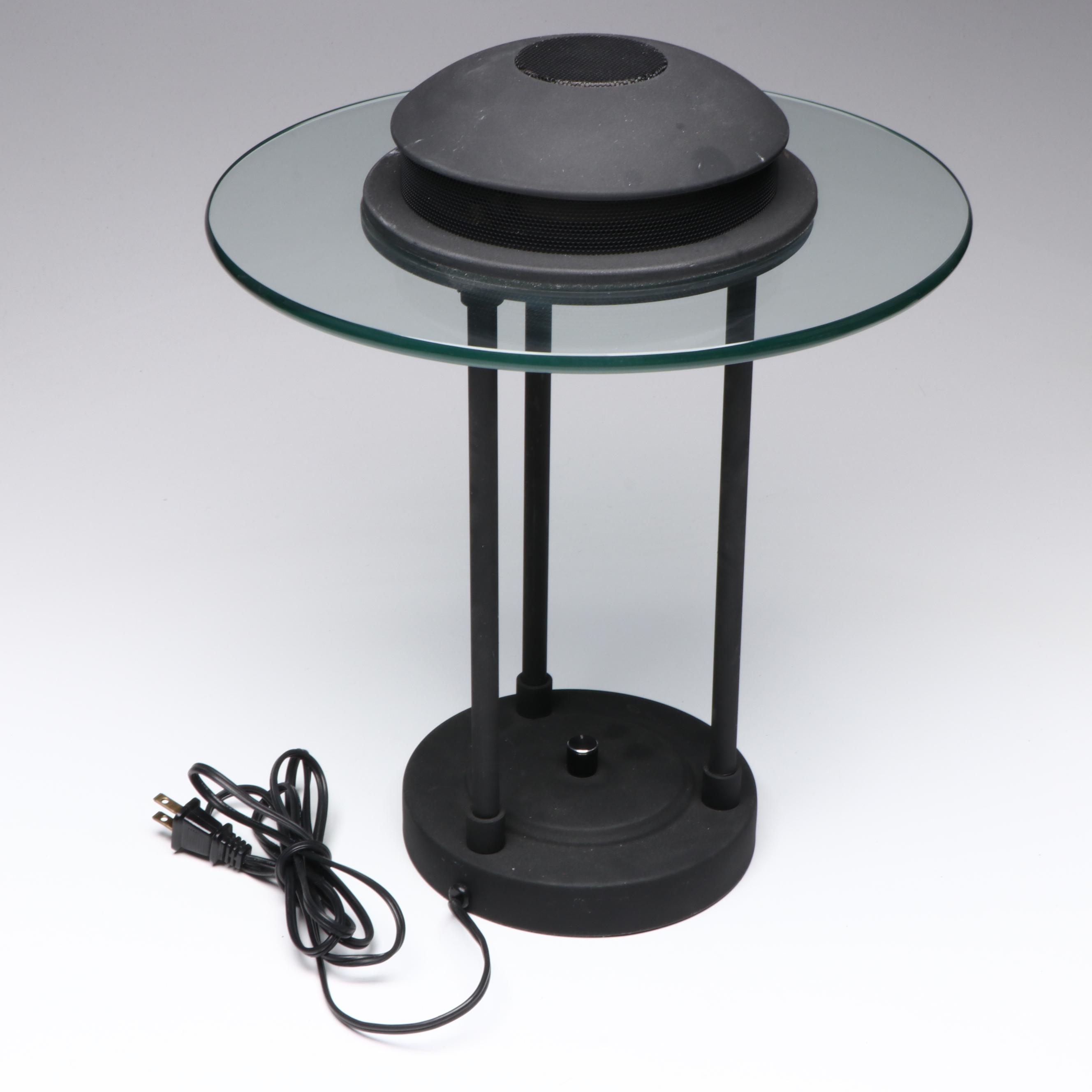 Glass and Metal Saturn Desk Table Lamp with Dimmer