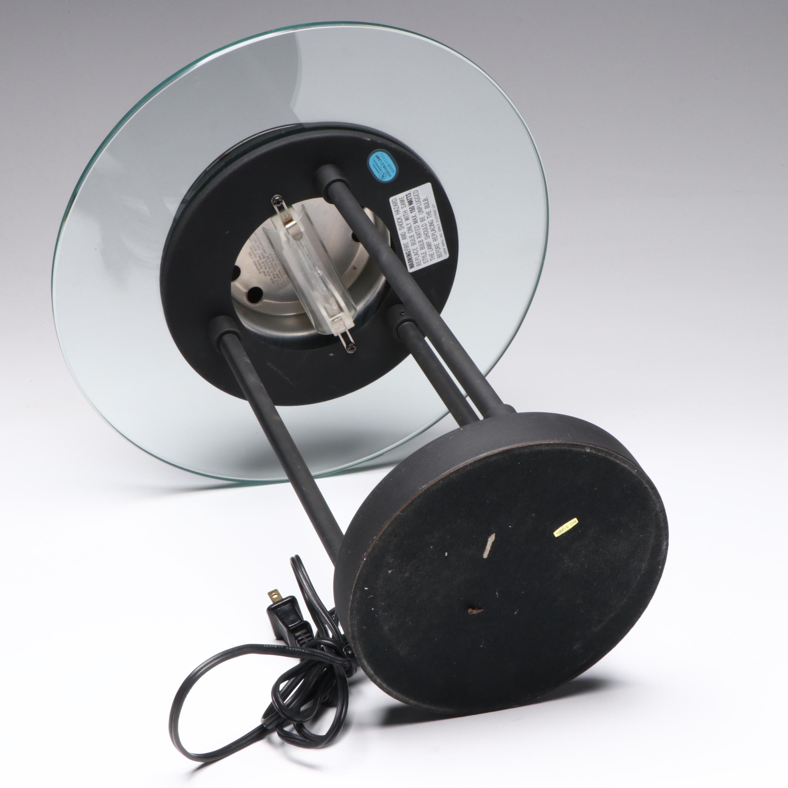 Glass and Metal Saturn Desk Table Lamp with Dimmer