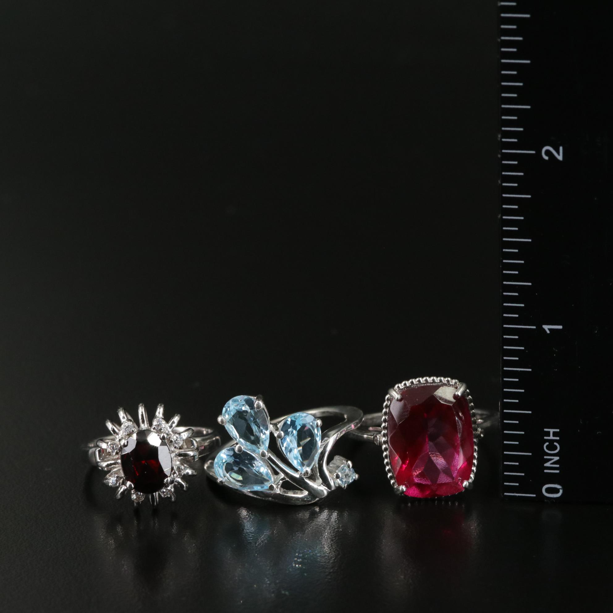 Group of 14 Assorted Sterling Silver Rings, Necklaces, Earrings, and Pendants