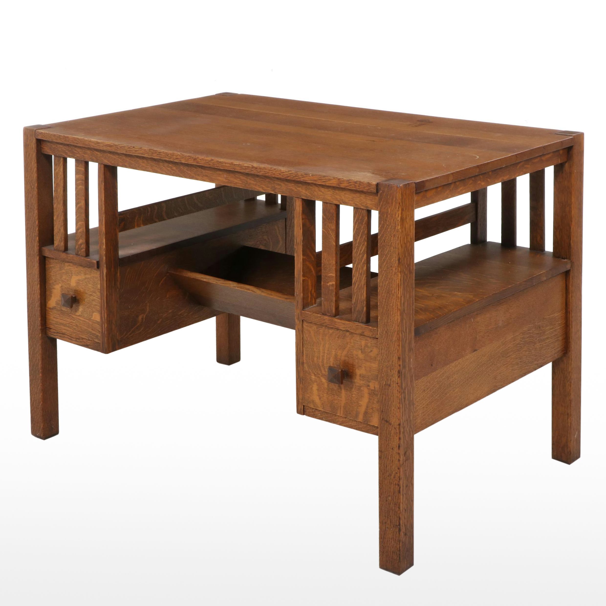 Arts and Crafts Style Oak Desk, 20th Century