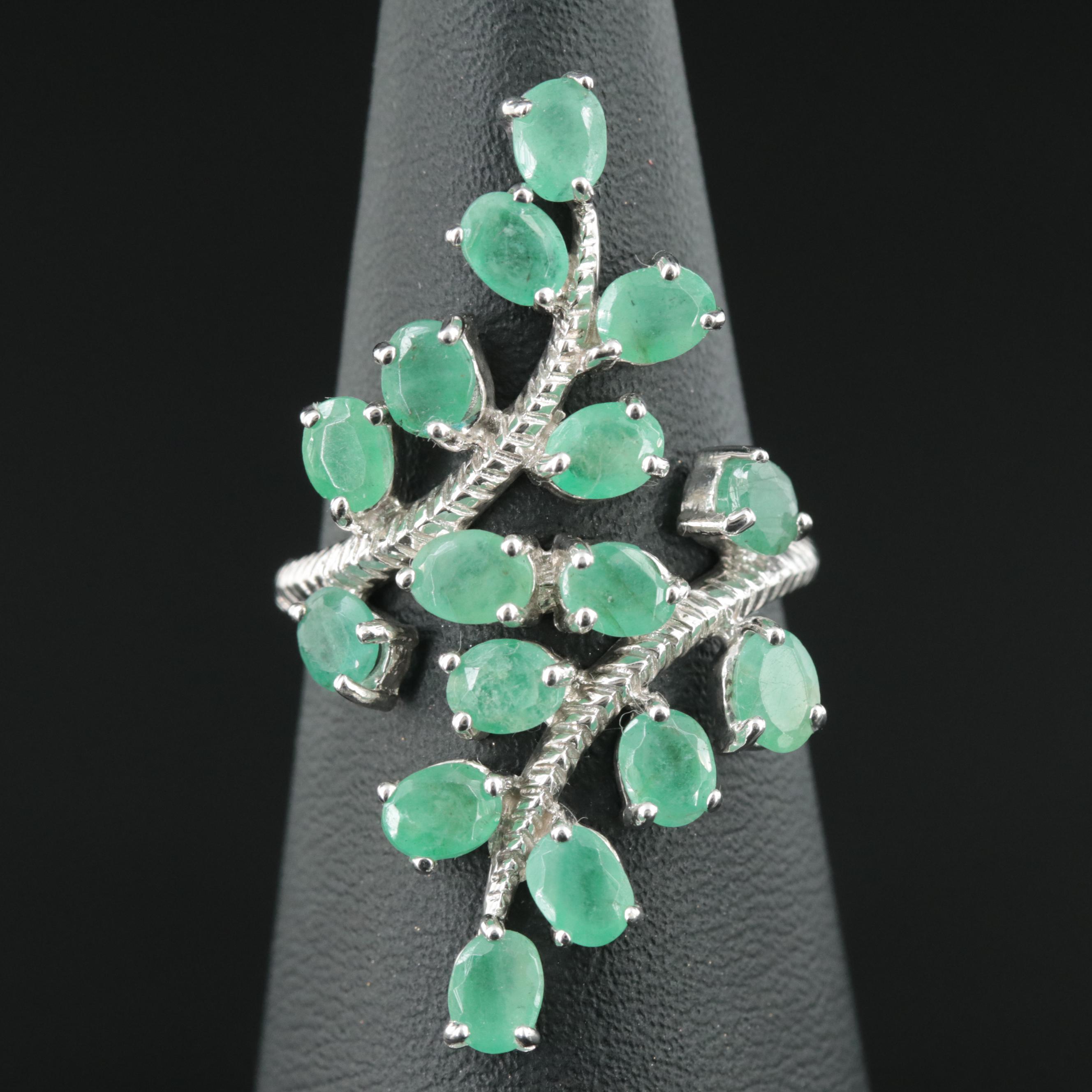 Sterling Emerald Ring