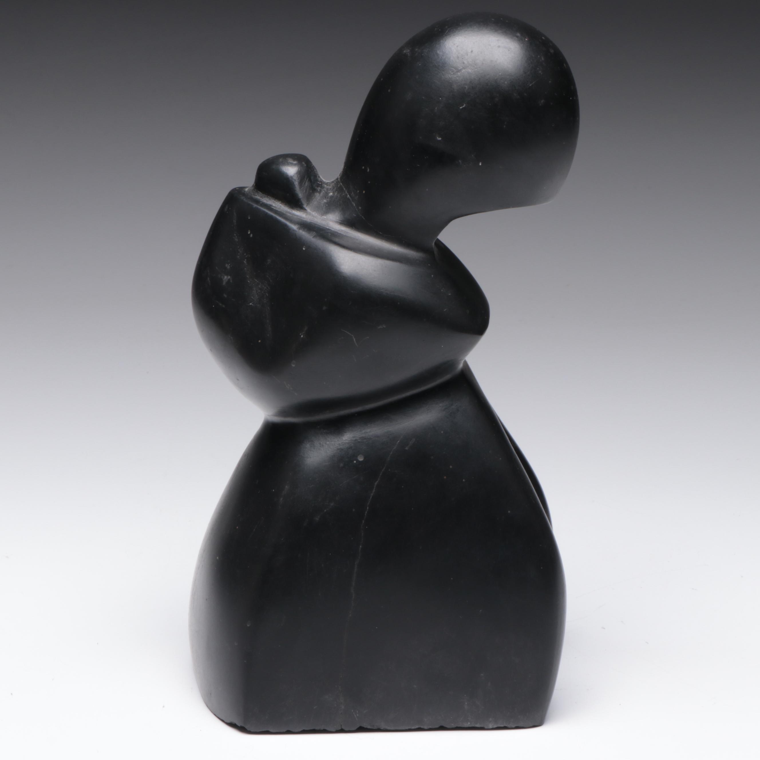 Black Soapstone Carved Figure