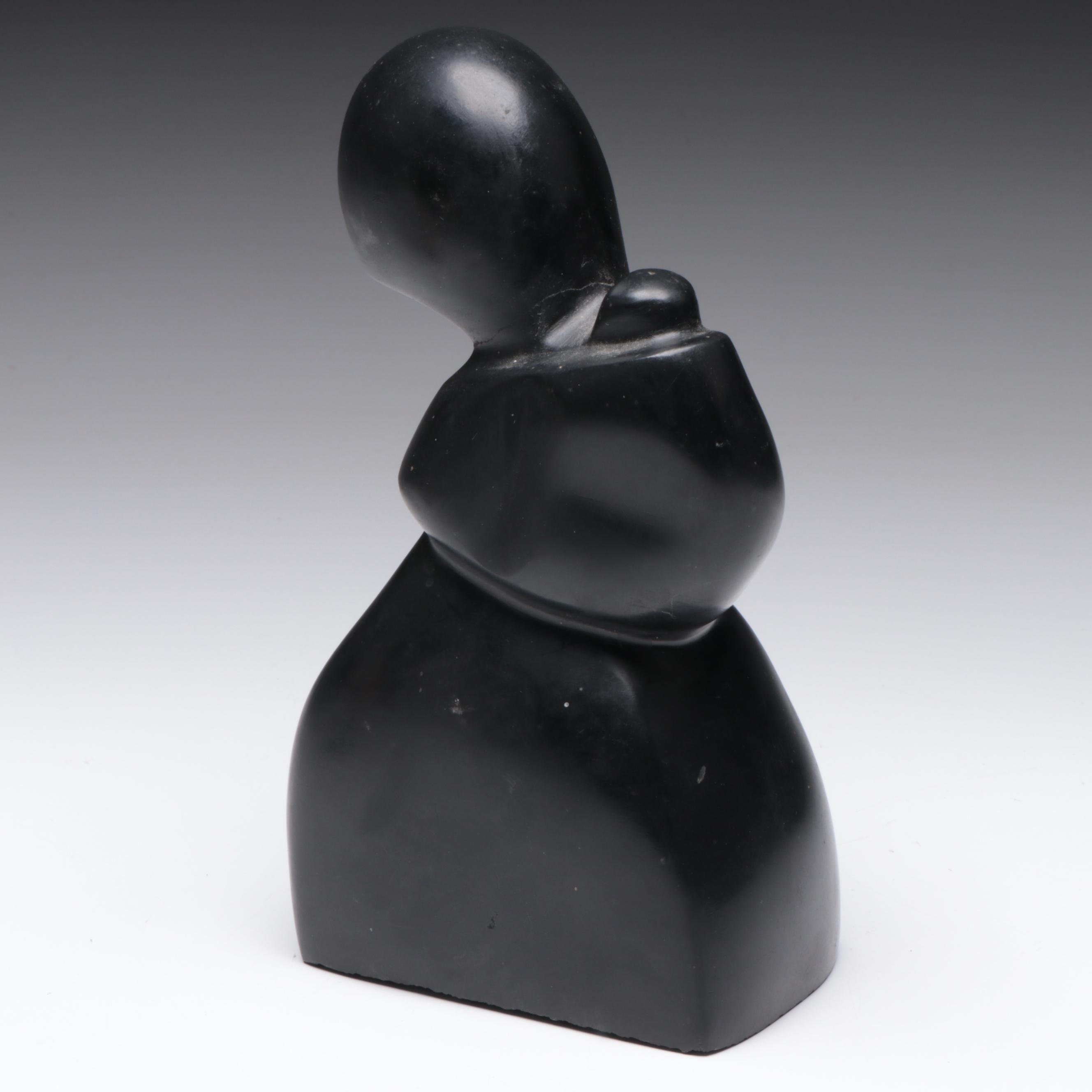 Black Soapstone Carved Figure