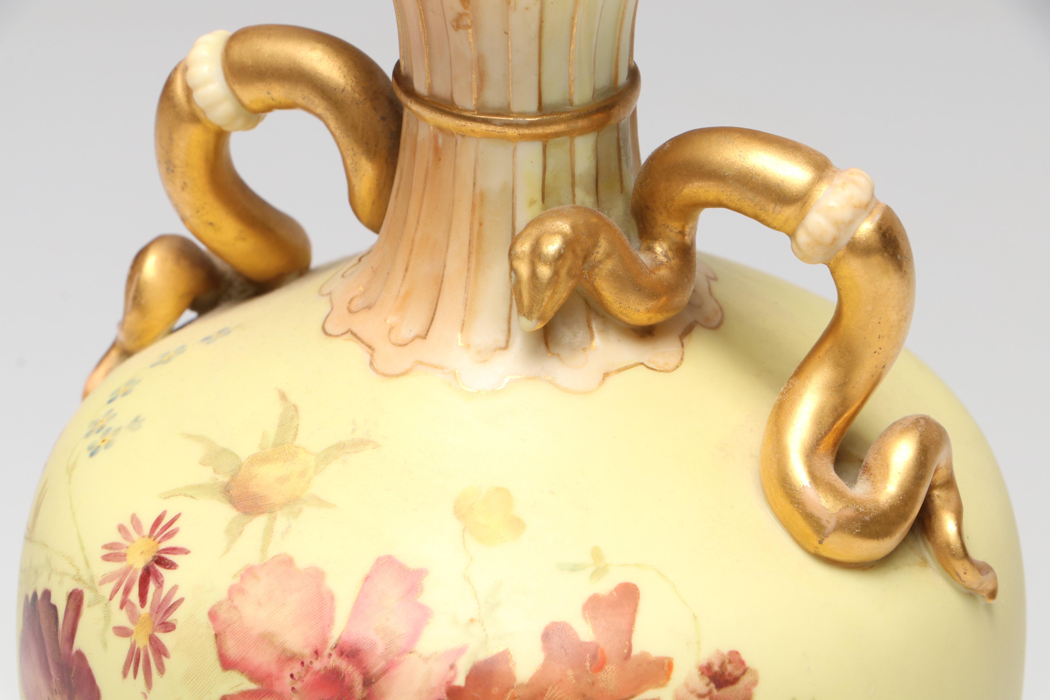 Royal Crown Derby Porcelain Ewer with Royal Worcester Lidded Urn