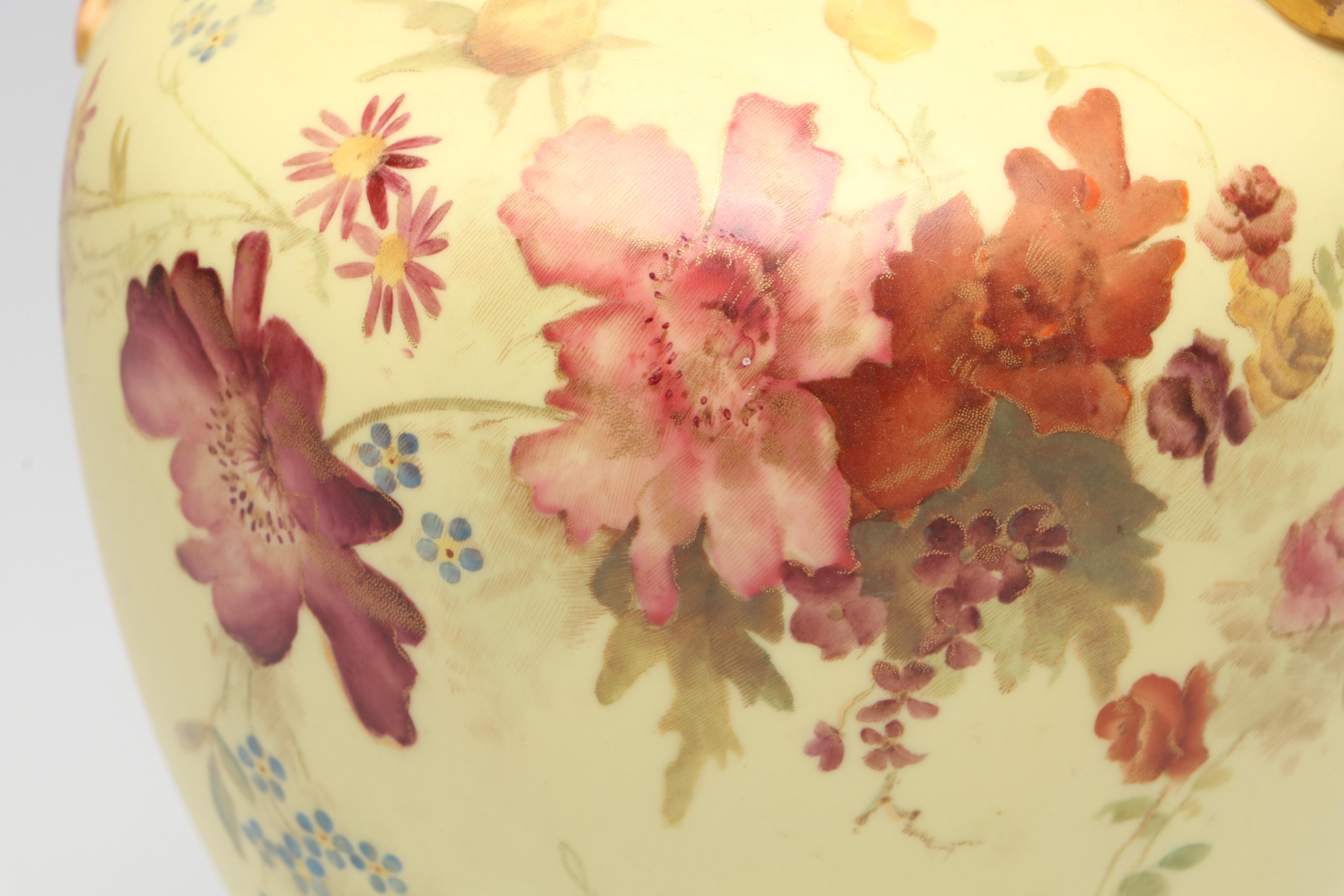 Royal Crown Derby Porcelain Ewer with Royal Worcester Lidded Urn