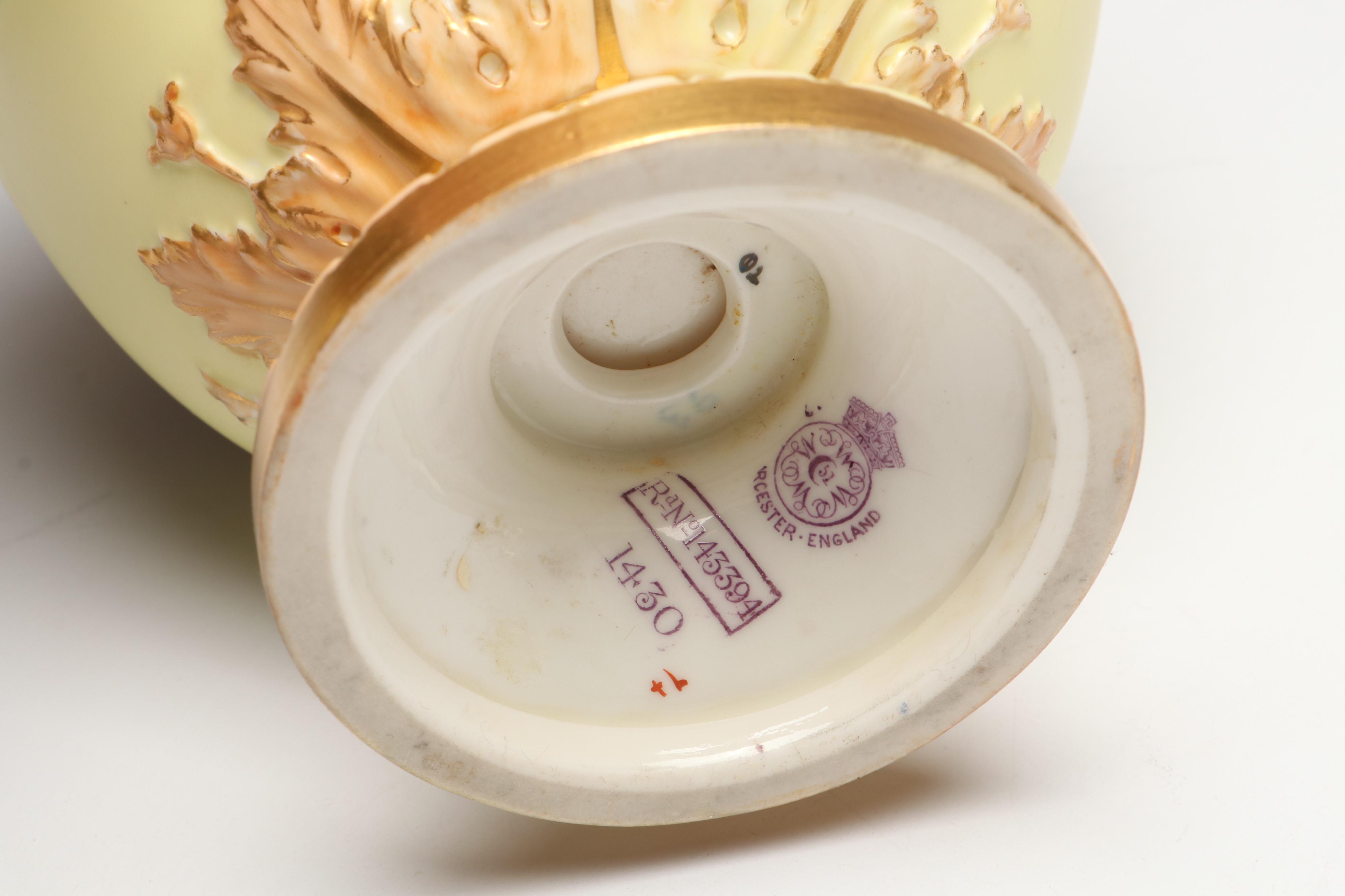 Royal Crown Derby Porcelain Ewer with Royal Worcester Lidded Urn