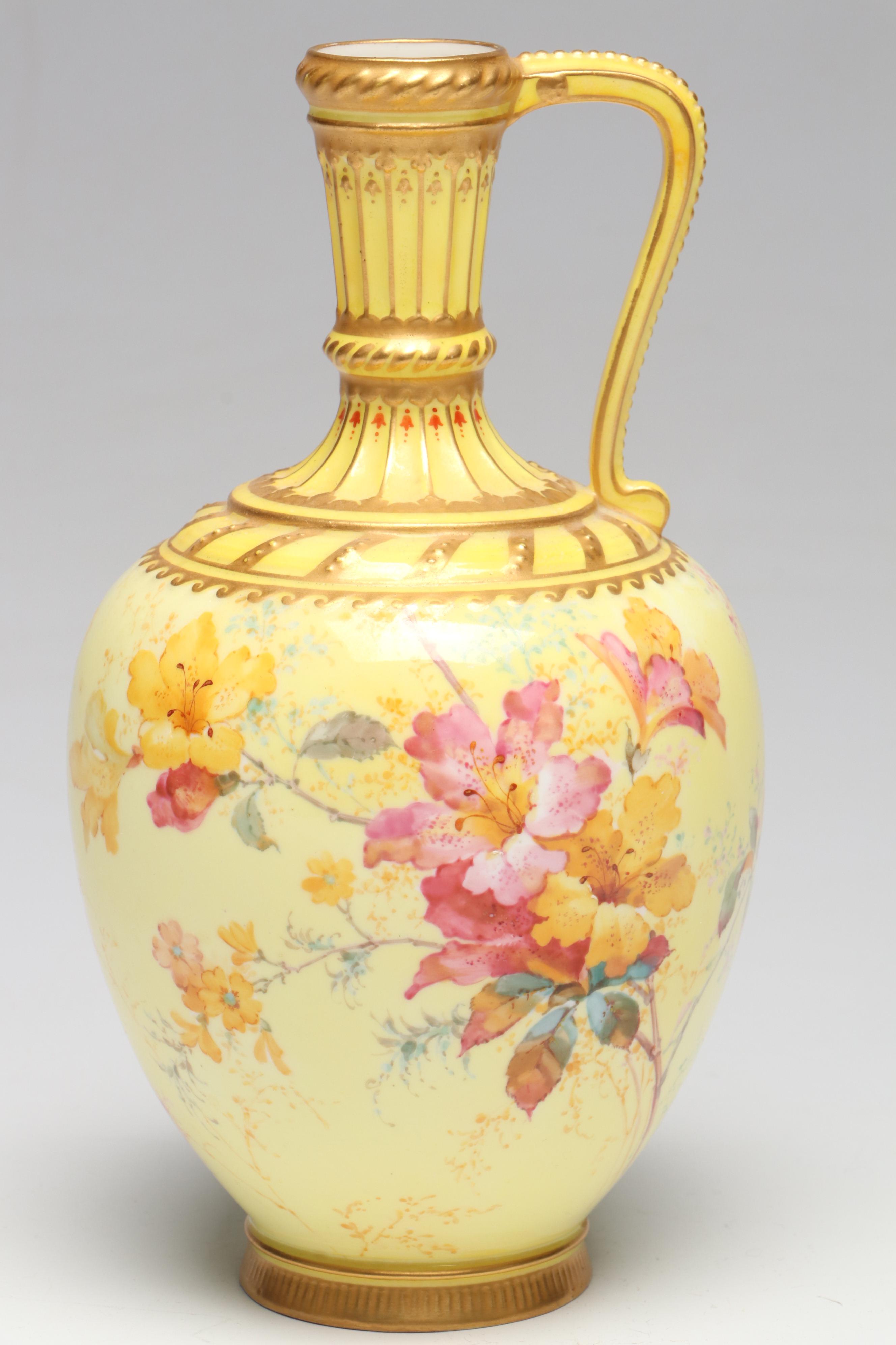 Royal Crown Derby Porcelain Ewer with Royal Worcester Lidded Urn