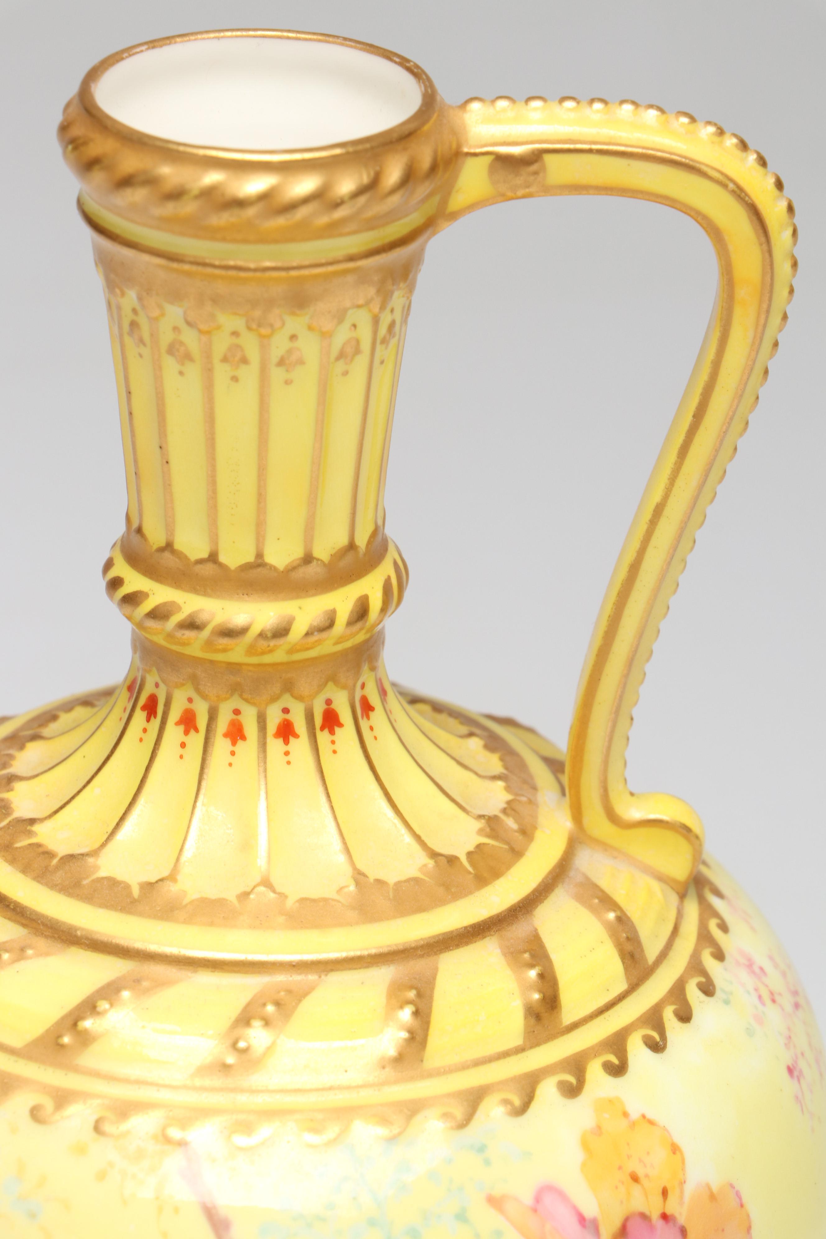 Royal Crown Derby Porcelain Ewer with Royal Worcester Lidded Urn