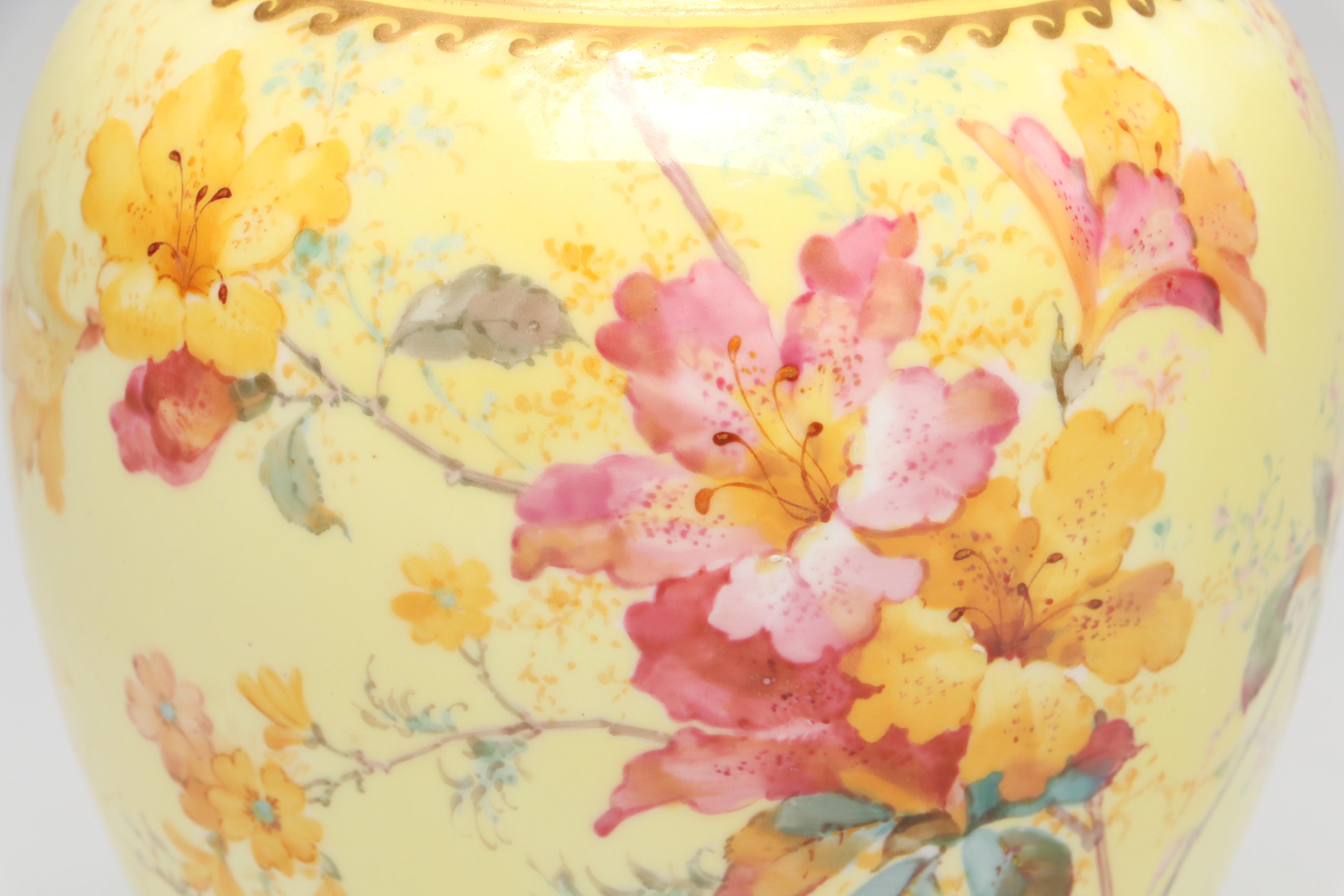 Royal Crown Derby Porcelain Ewer with Royal Worcester Lidded Urn