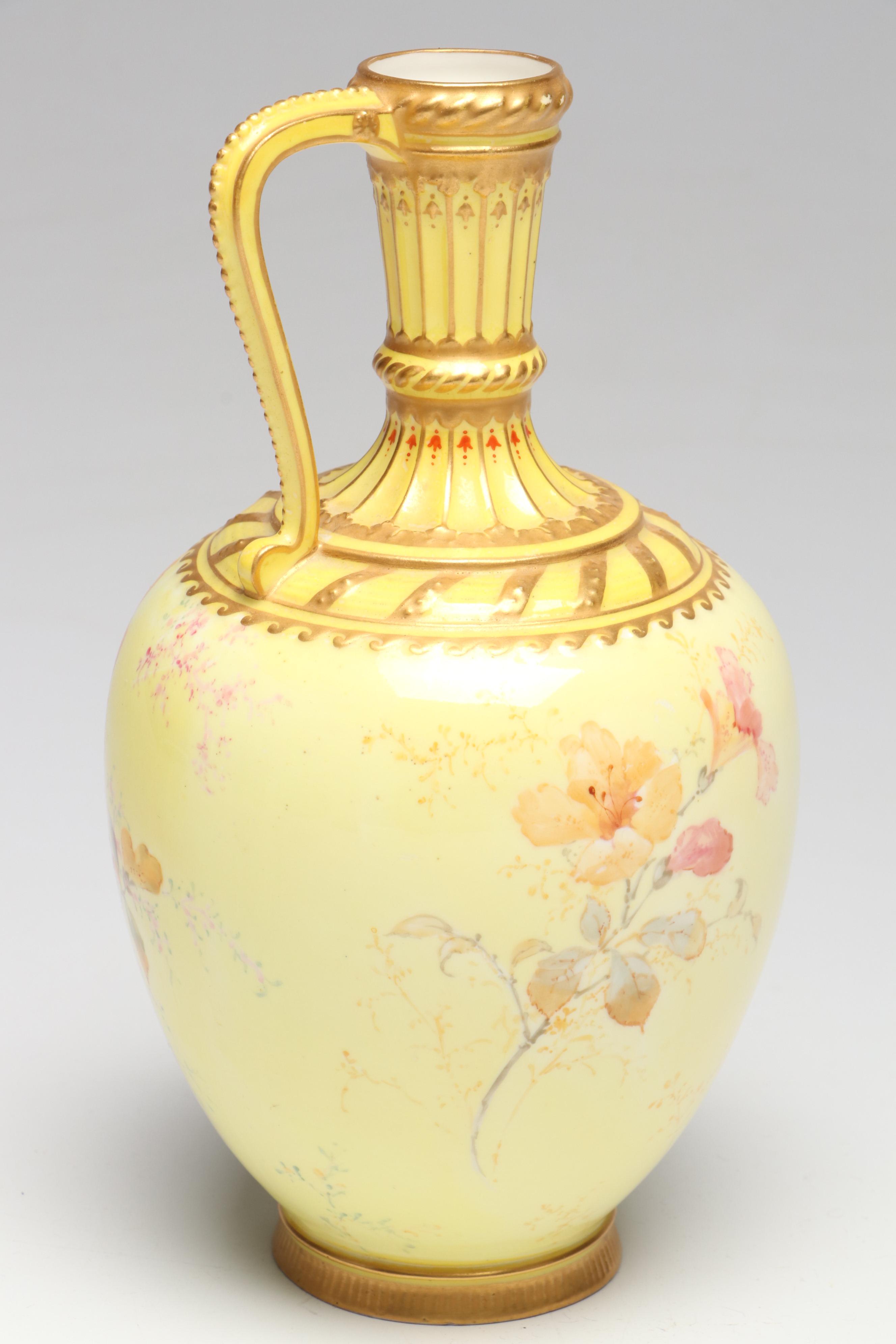 Royal Crown Derby Porcelain Ewer with Royal Worcester Lidded Urn