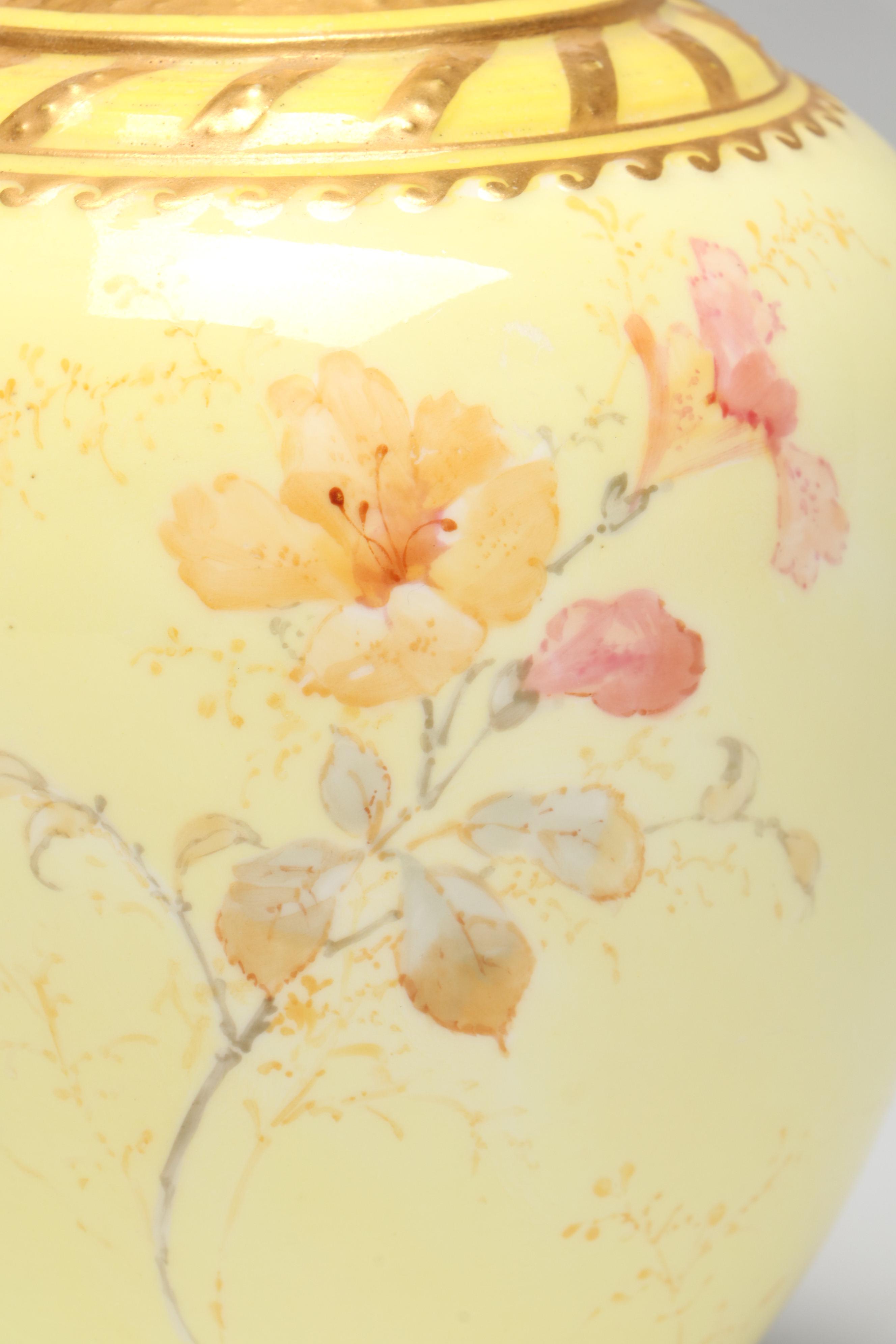 Royal Crown Derby Porcelain Ewer with Royal Worcester Lidded Urn