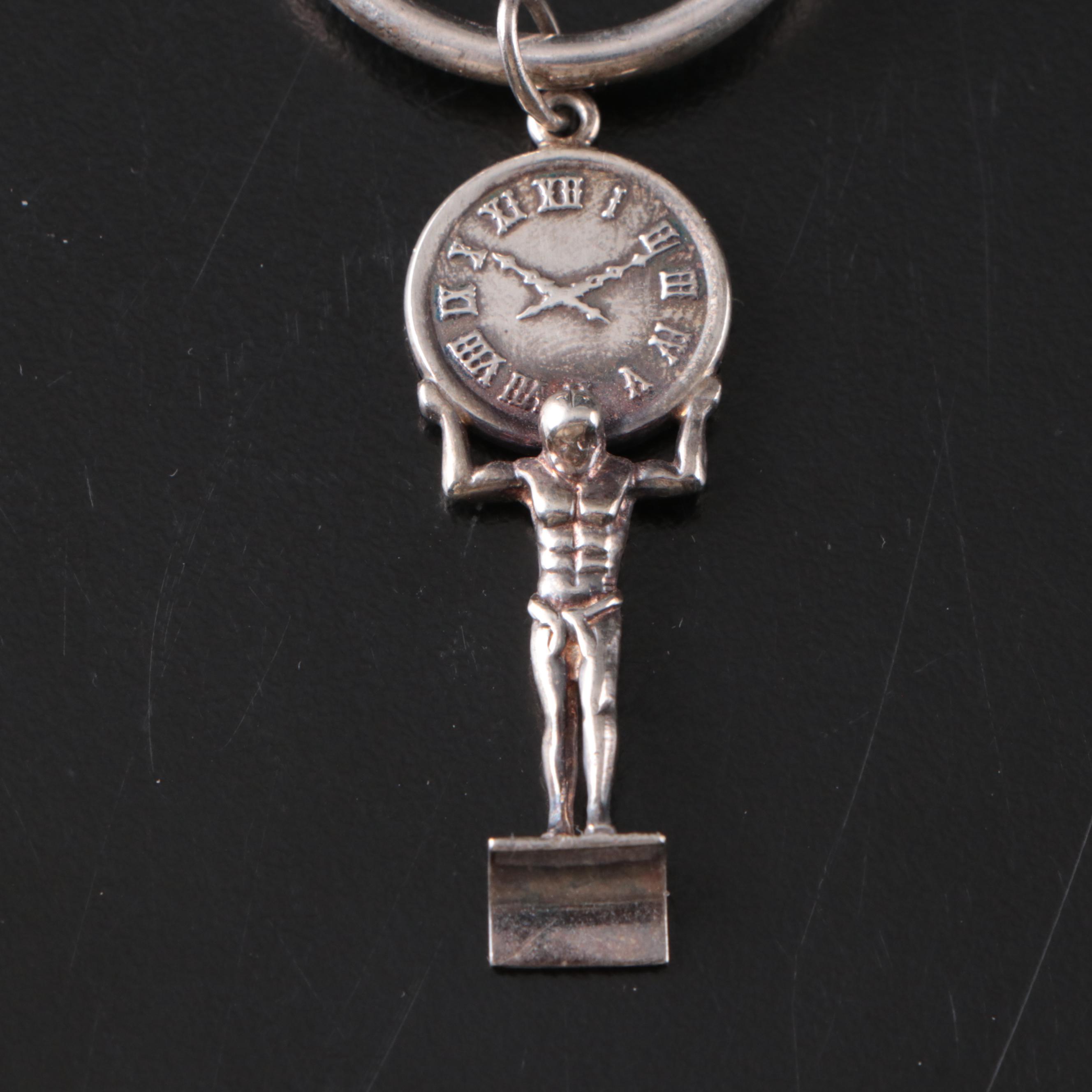 Tiffany & Co. Sterling Silver Key Holder with Atlas Charm
