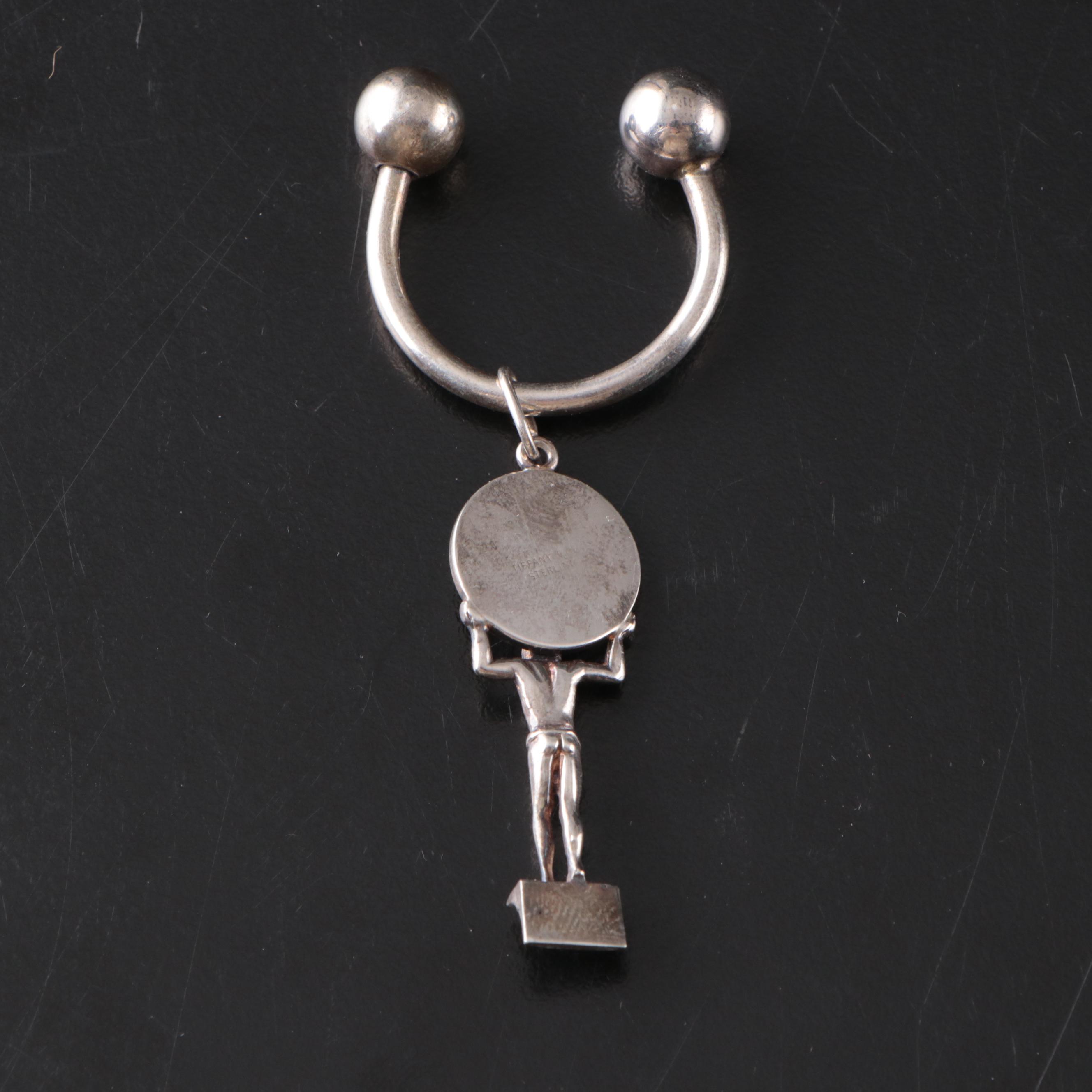 Tiffany & Co. Sterling Silver Key Holder with Atlas Charm
