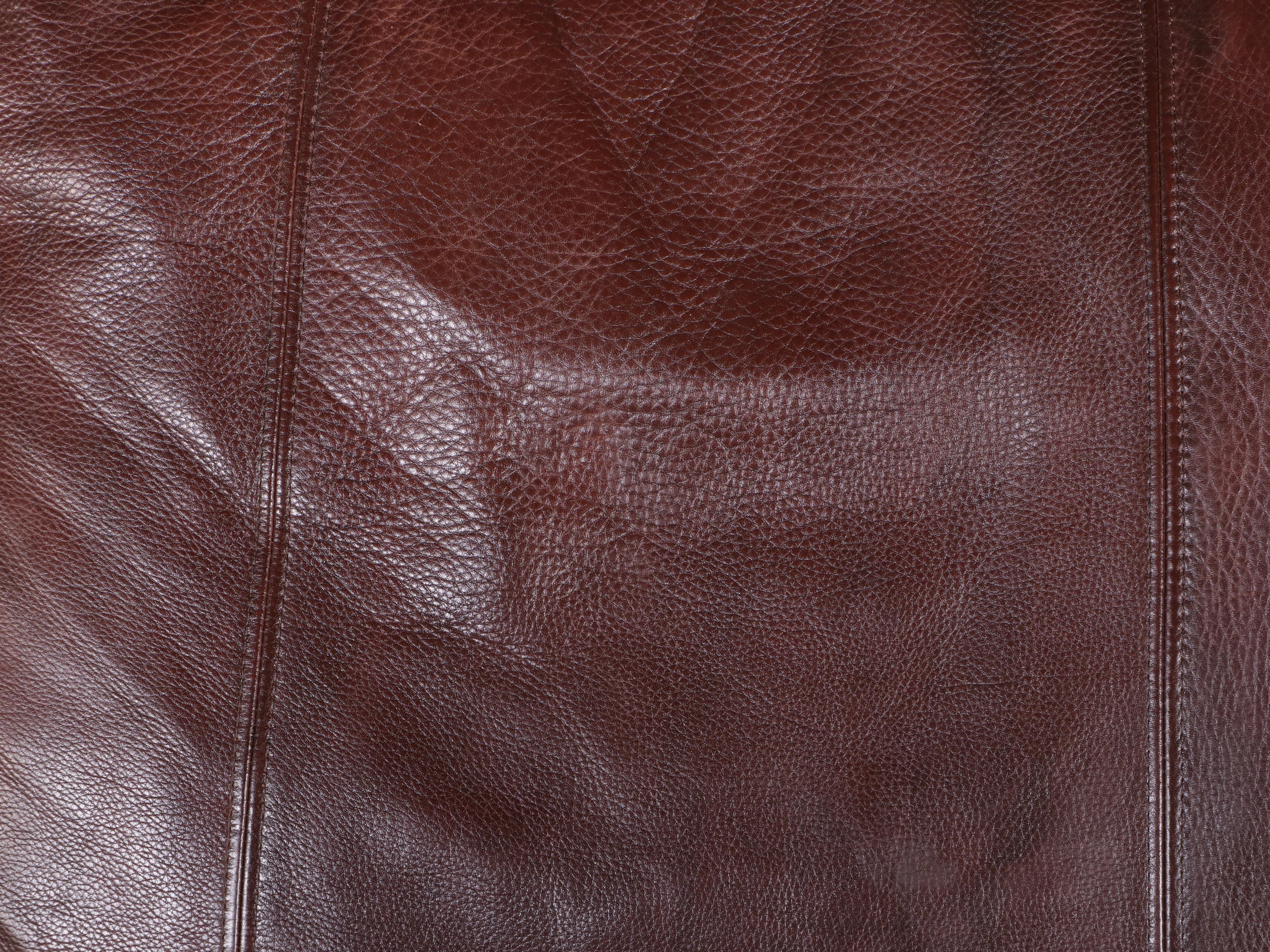 Arhaus Furniture Brown Leather Roll-Arm Sofa