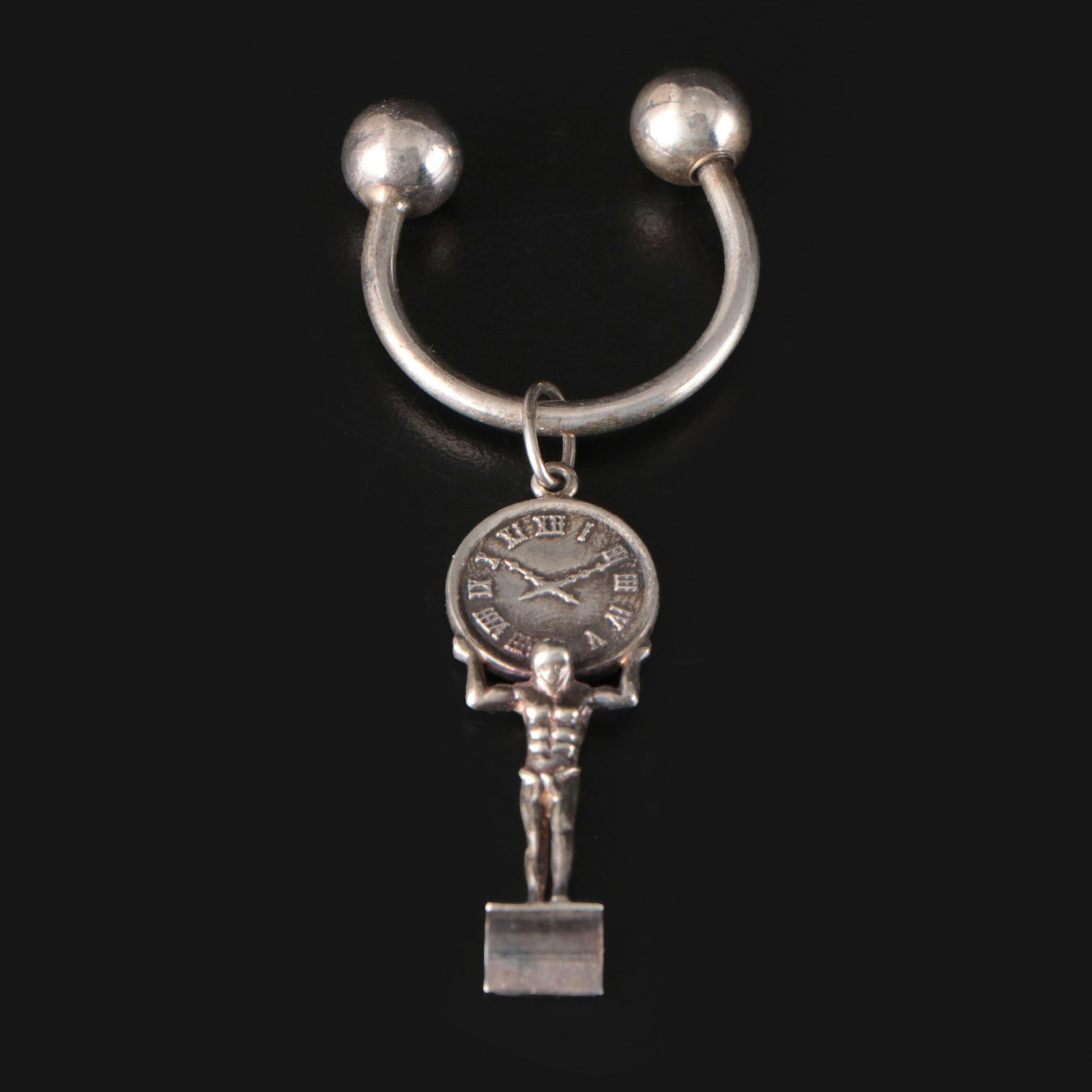 Tiffany & Co. Sterling Silver Key Holder with Atlas Charm