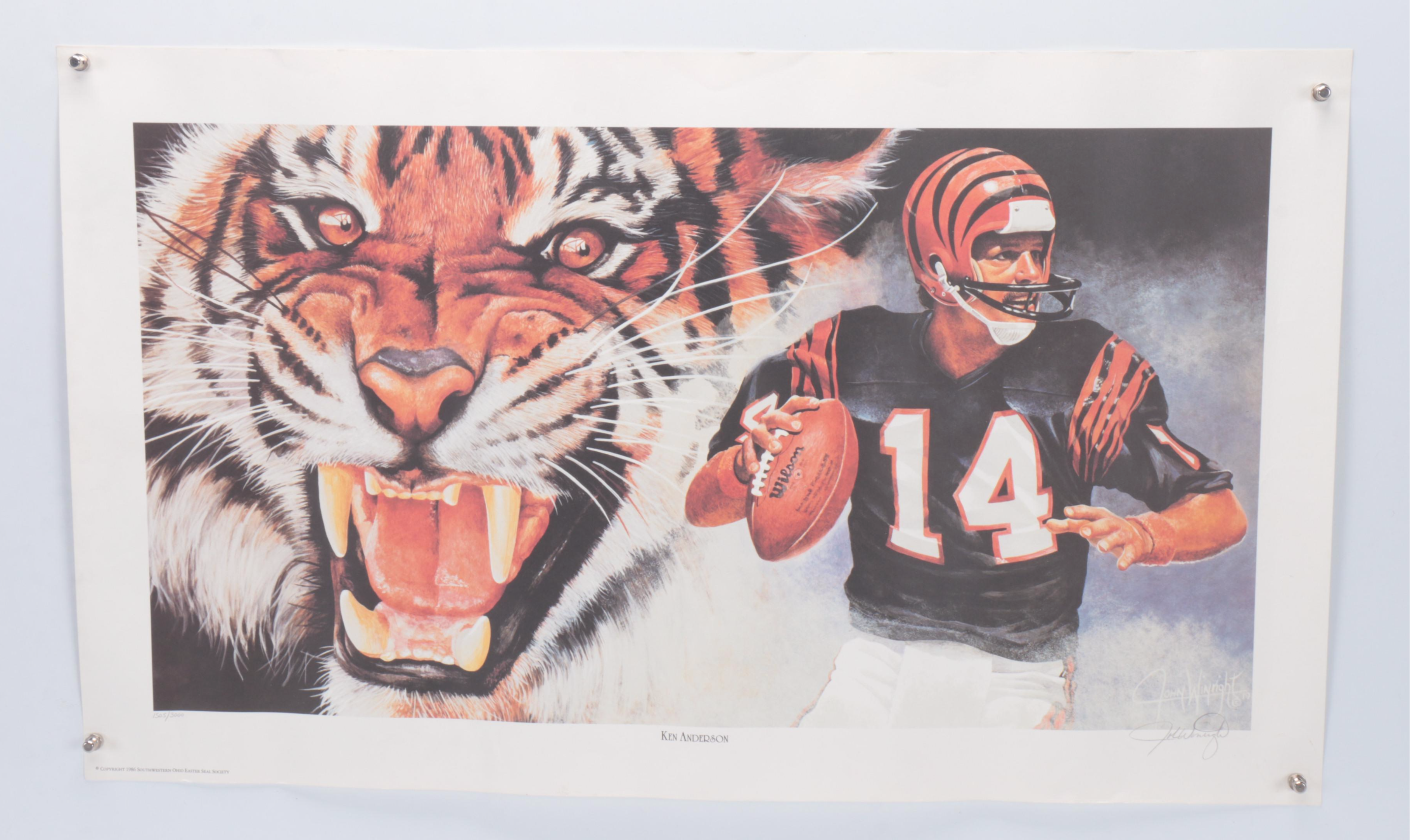 Johnny Bench Poster with Cincinnati Reds Ashtray, Books, and More