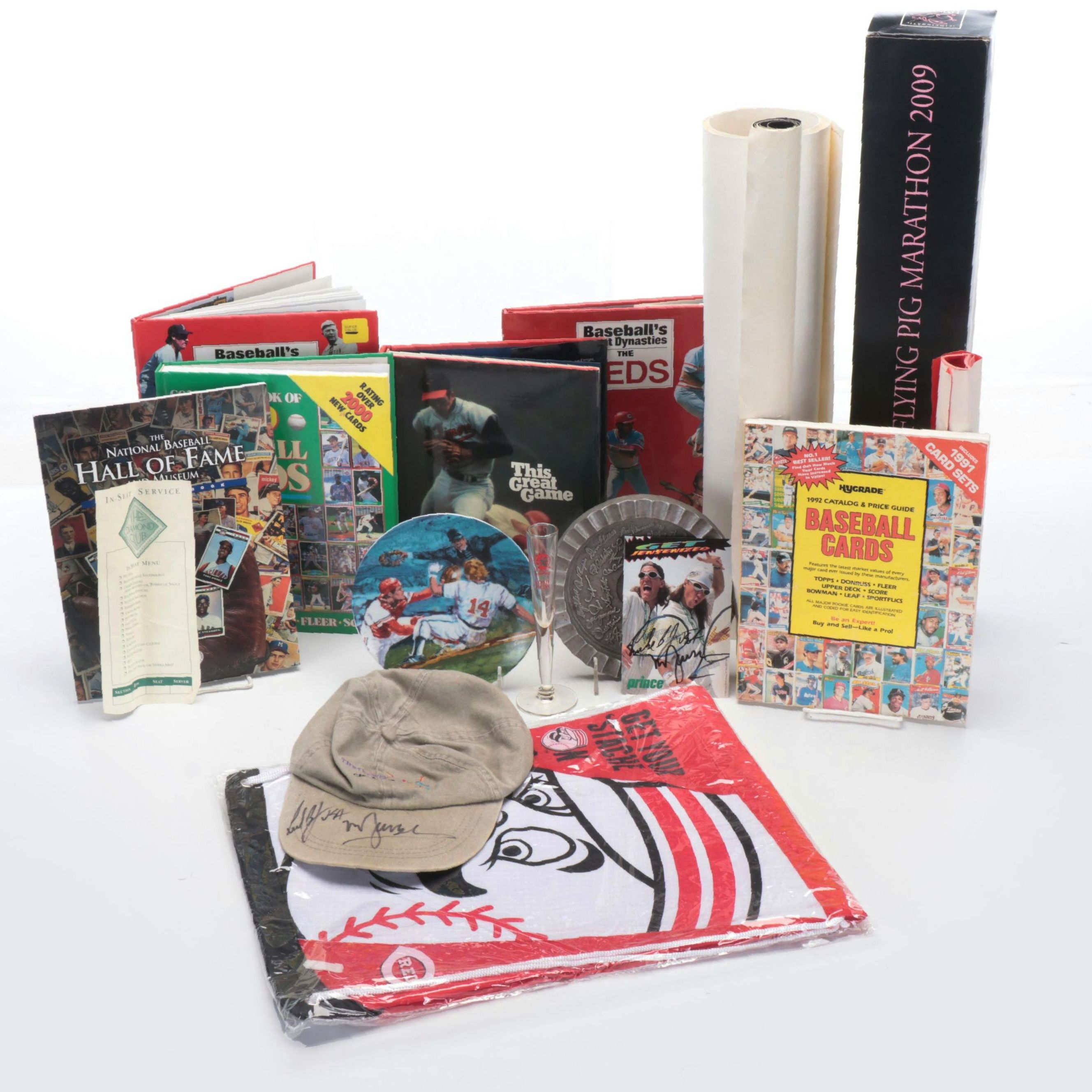 Johnny Bench Poster with Cincinnati Reds Ashtray, Books, and More