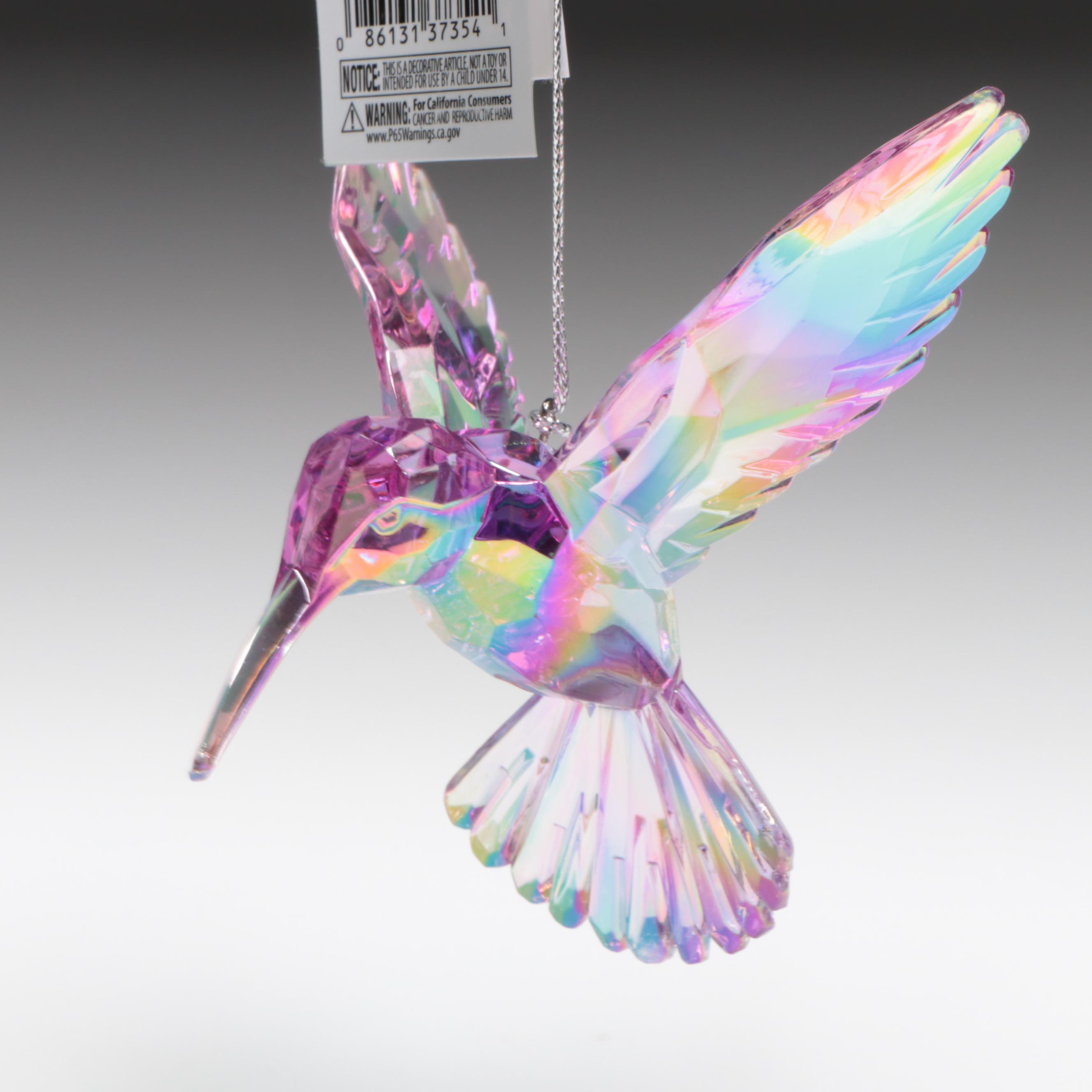 Swarovski and Kurt S. Adler Crystal Parrot and Hummingbird Figurines