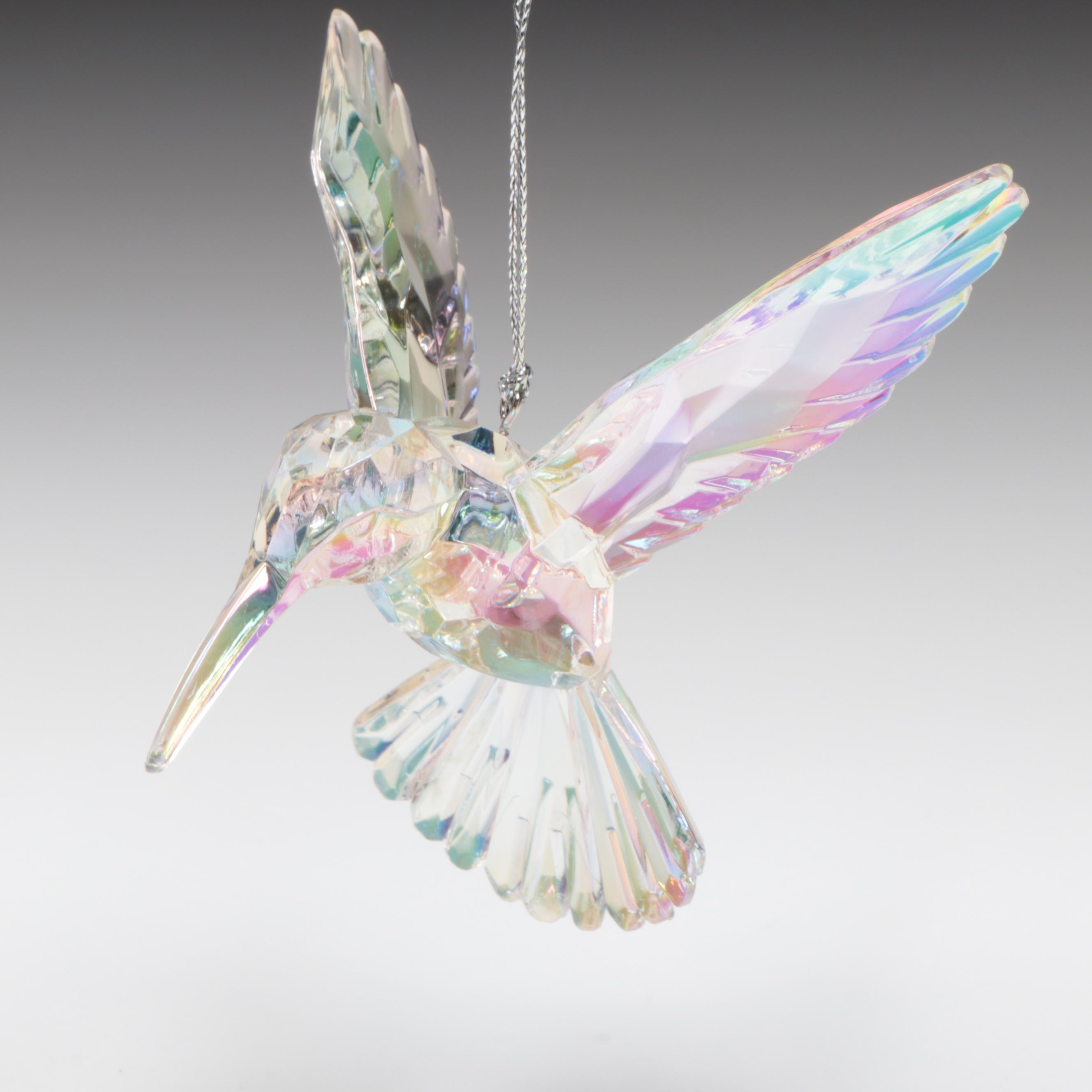 Swarovski and Kurt S. Adler Crystal Parrot and Hummingbird Figurines
