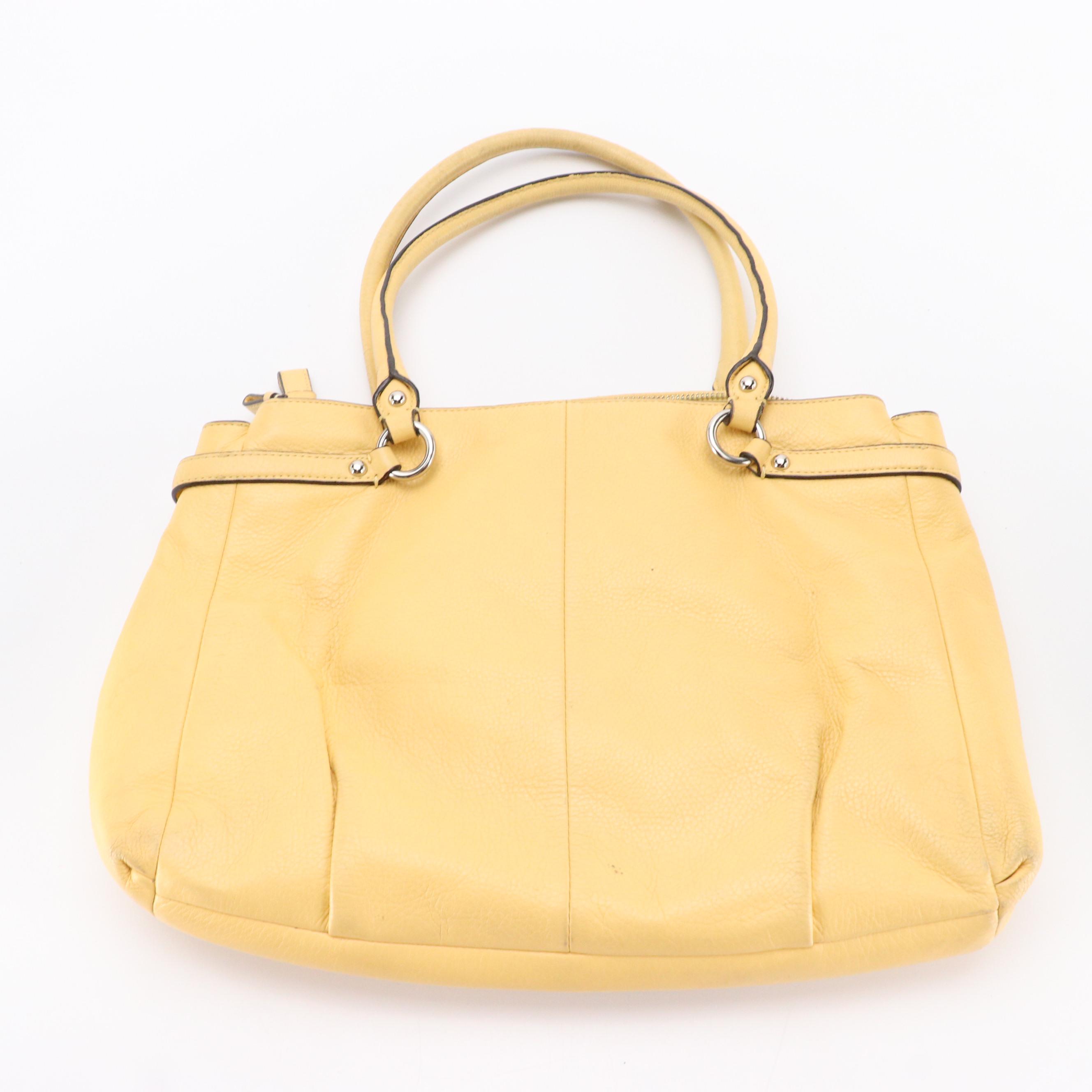 Coach Madison Abigail Croc/Ostrich Leather Shoulder Bag and Yellow Leather Bag