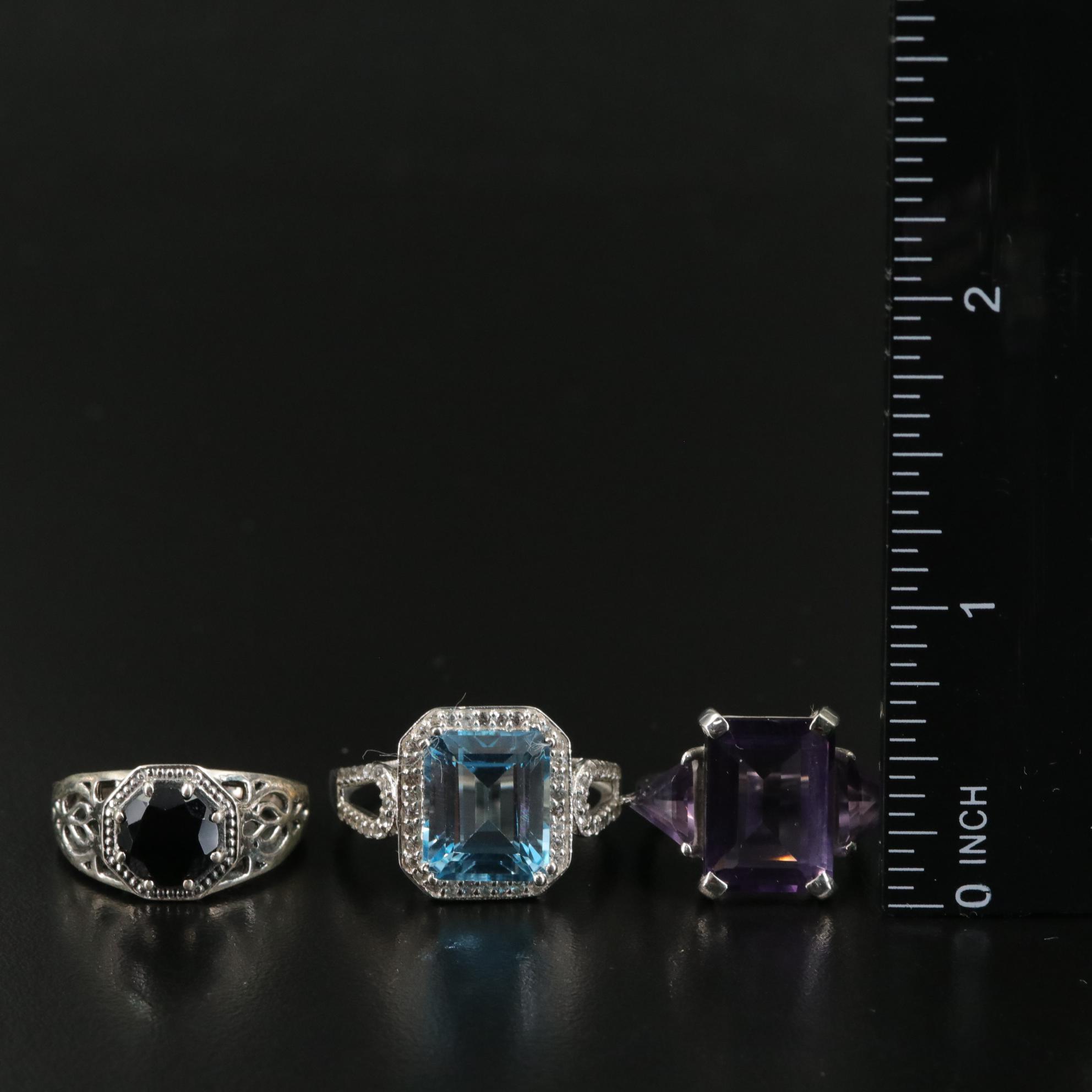 Group of 14 Assorted Sterling Silver Rings, Necklaces, Earrings, and Pendants