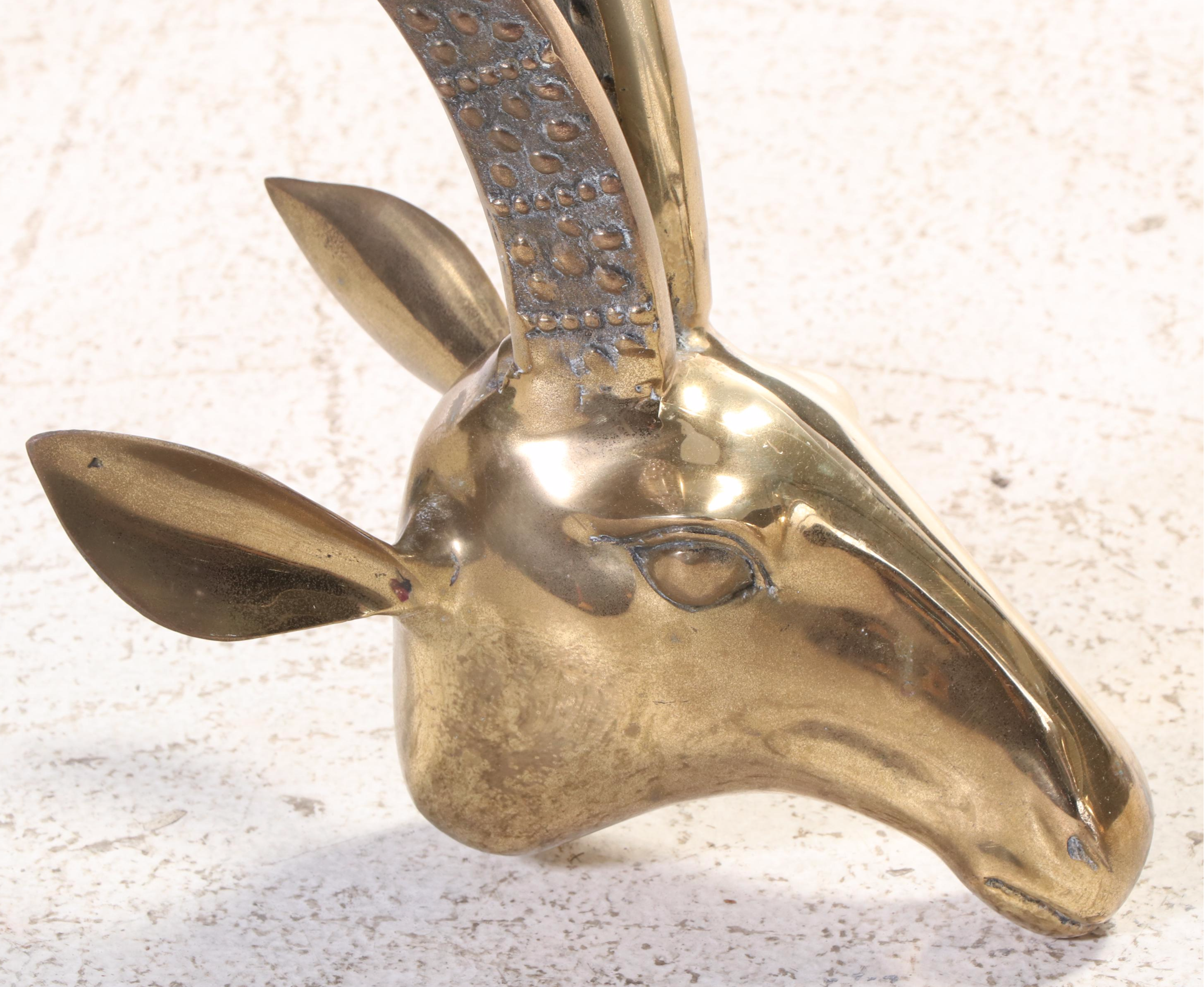 Hollywood Regency Style Brass and Glass Top Ibex Coffee Table