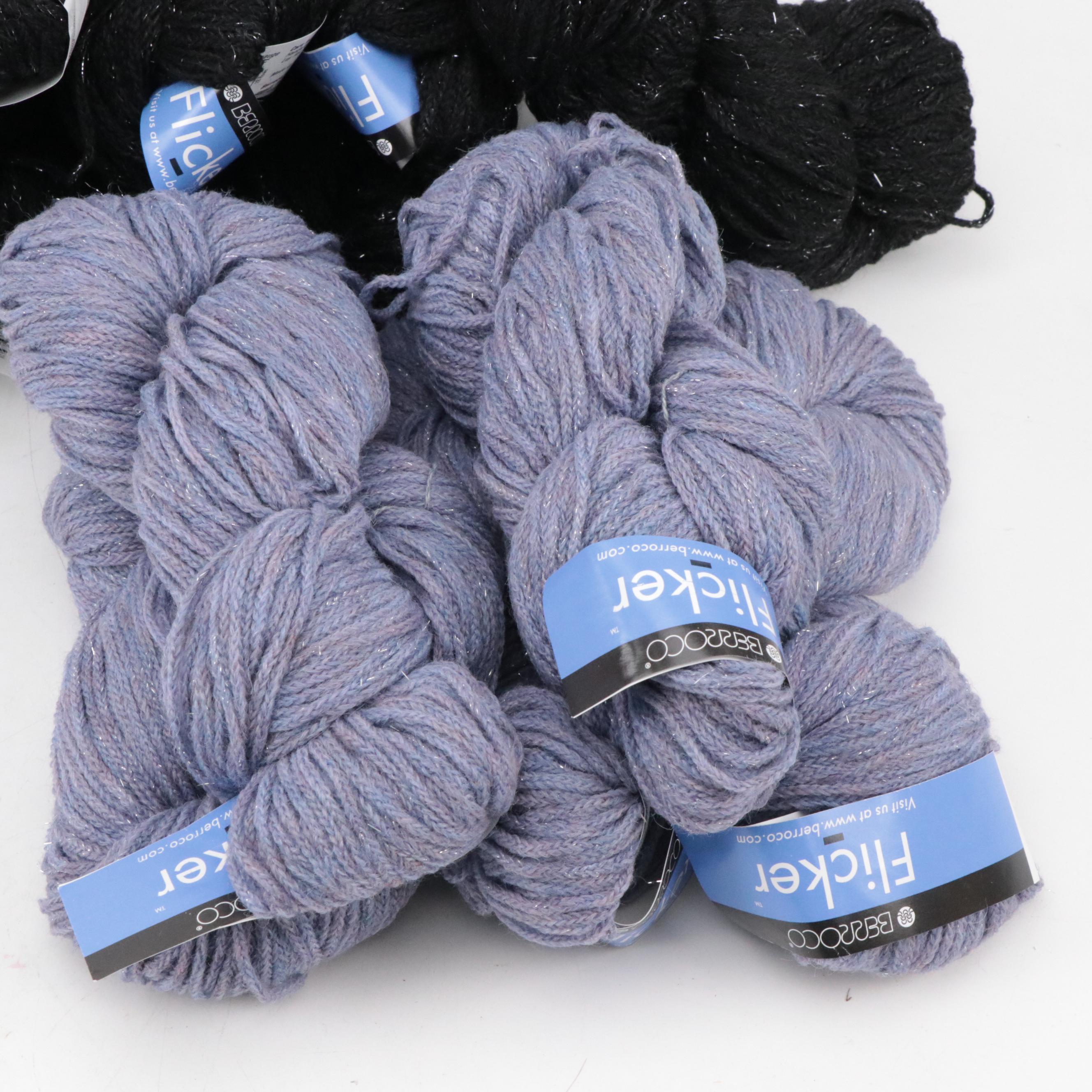 Lavender and Black Yarn by Frog Tree, Tahki Yarns, Classic Elite Yarns & Others