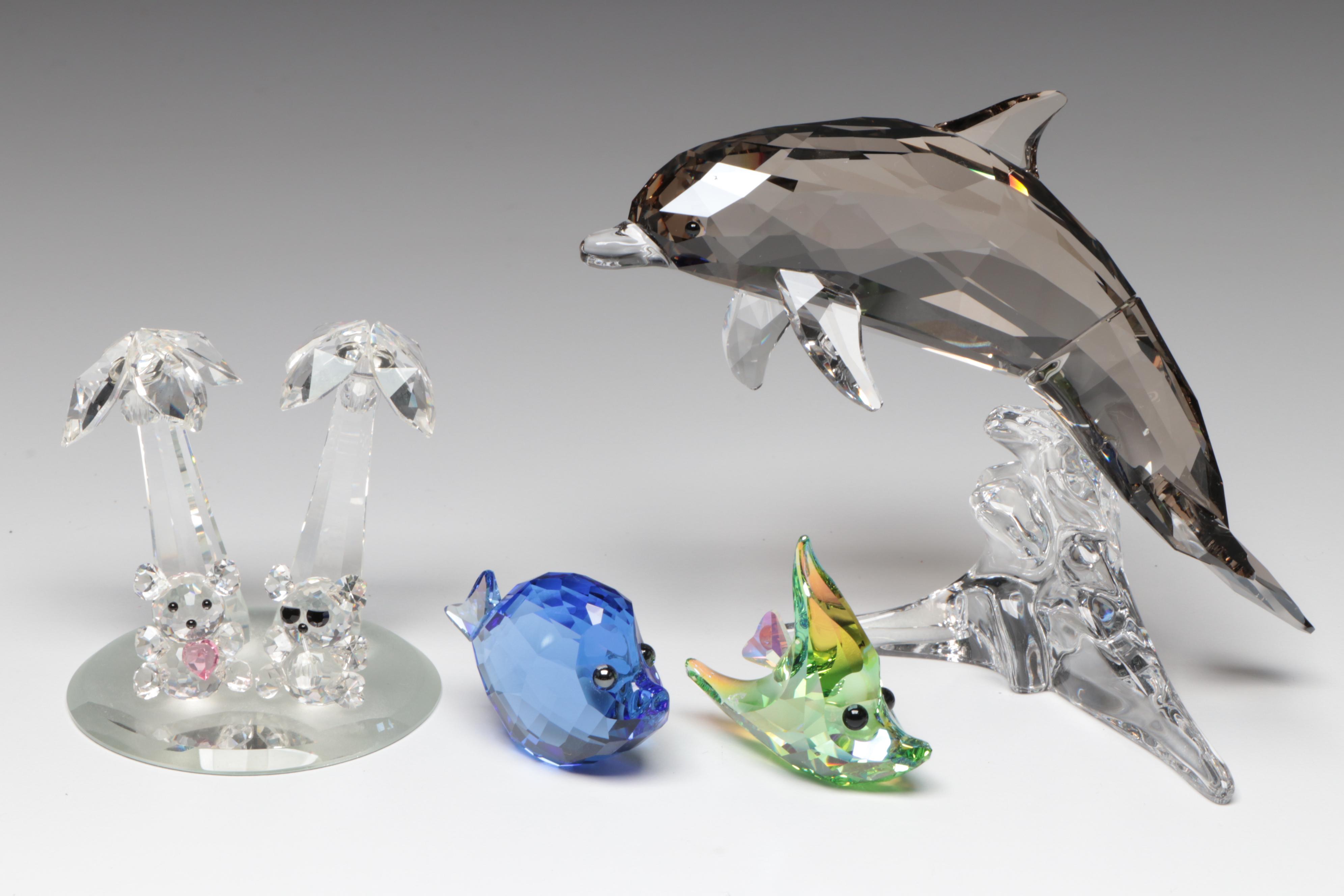 Swarovski and The Crystal World Dolphin, Crab, Fish, and More Figurines