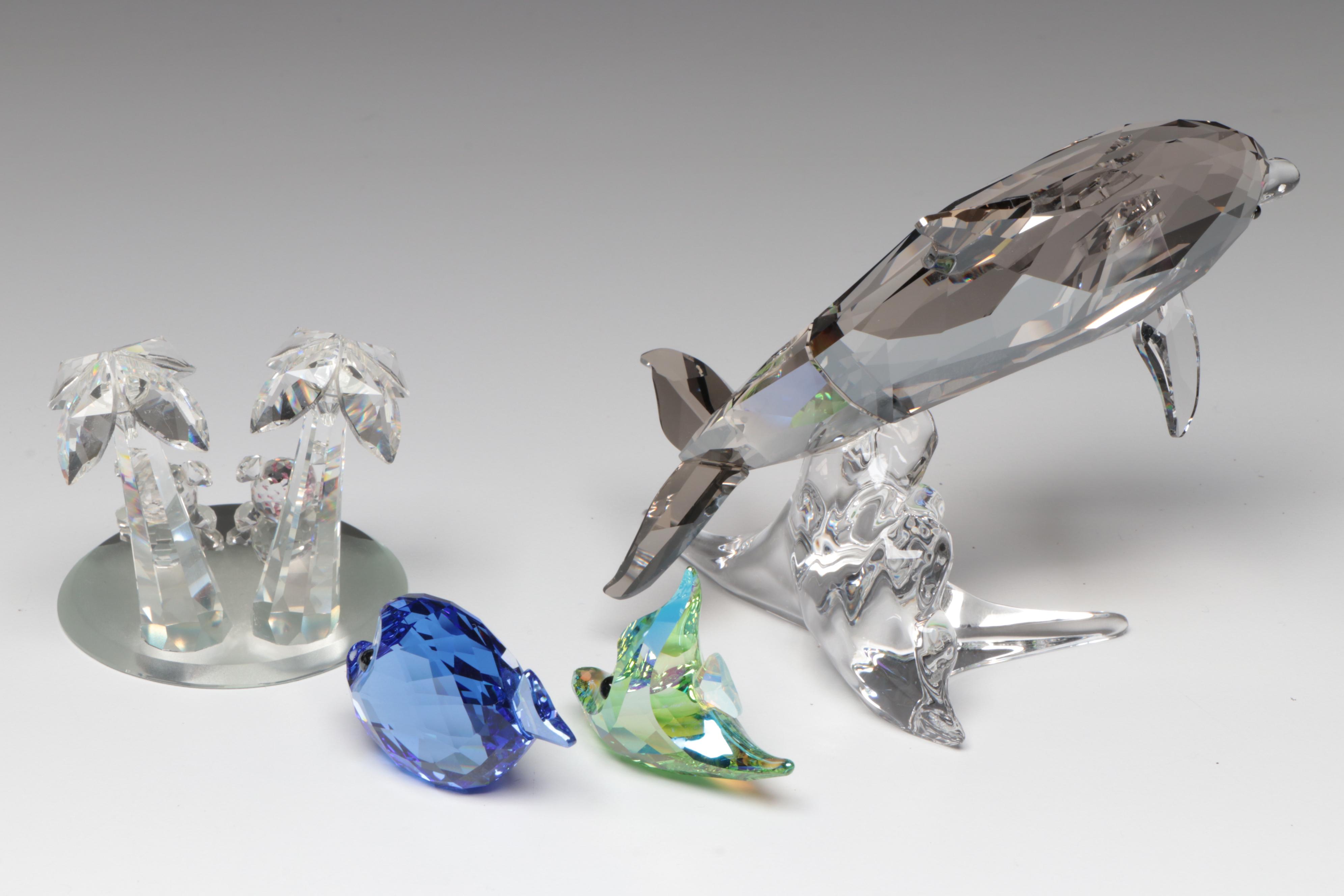 Swarovski and The Crystal World Dolphin, Crab, Fish, and More Figurines
