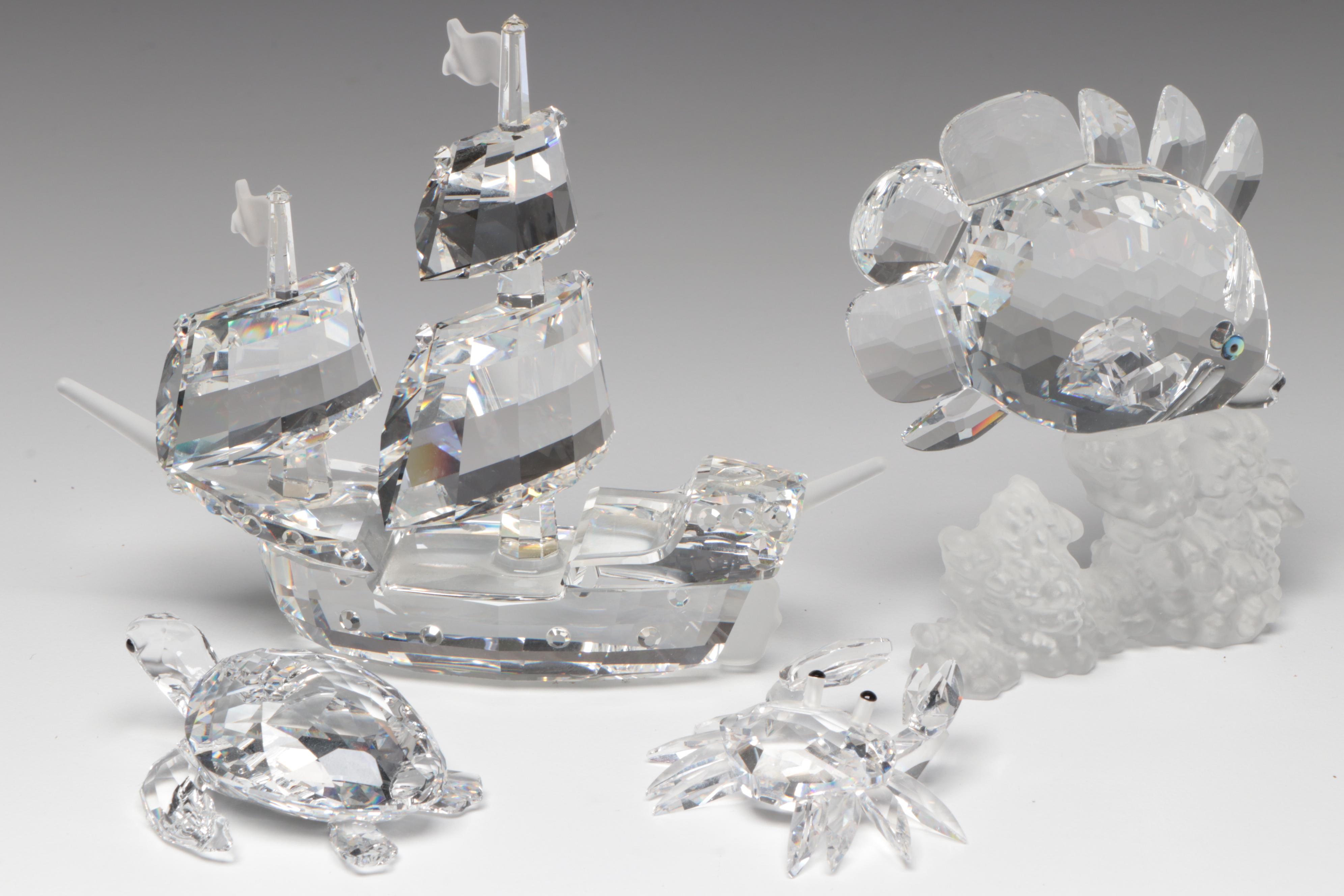 Swarovski and The Crystal World Dolphin, Crab, Fish, and More Figurines