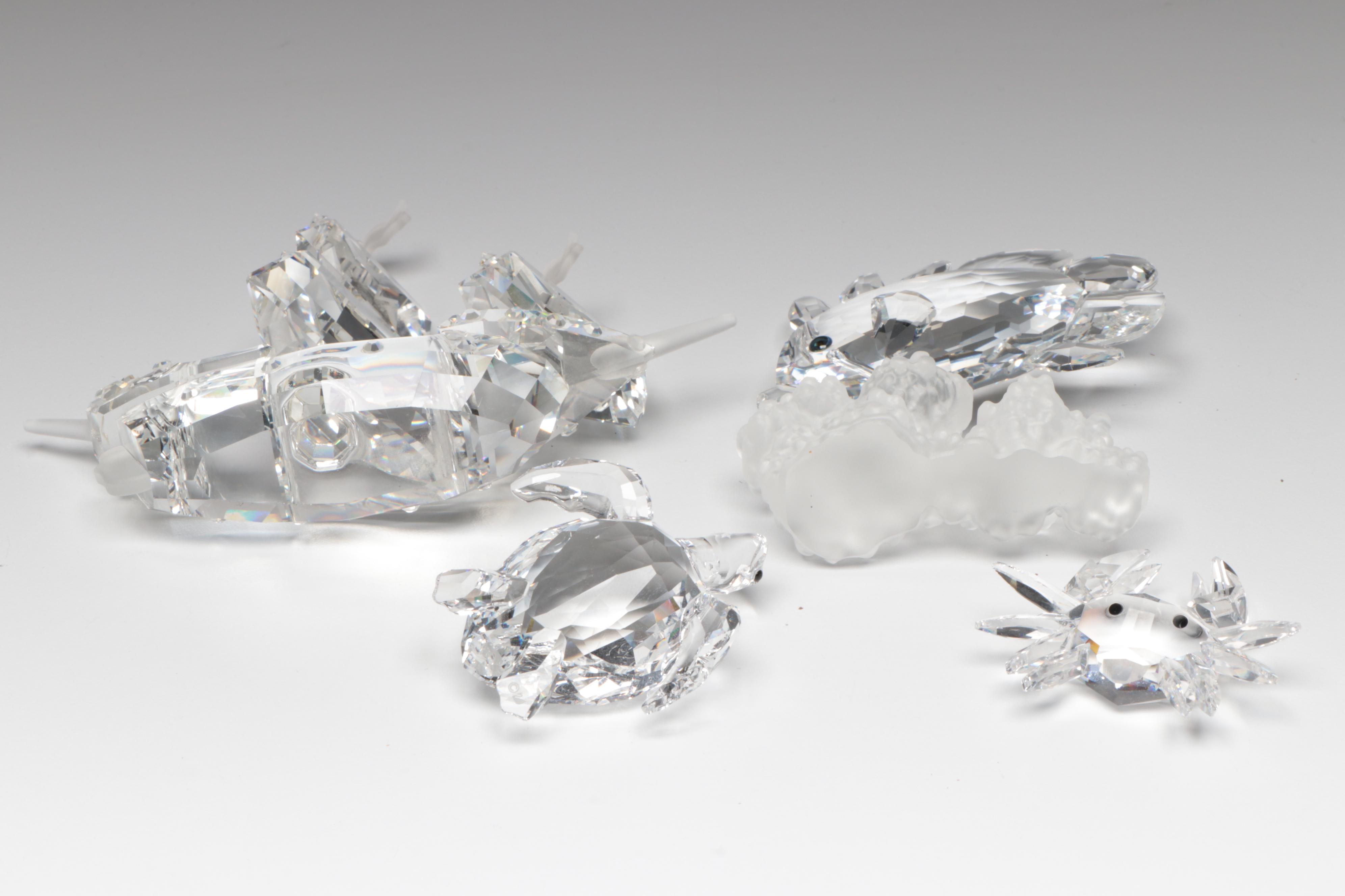 Swarovski and The Crystal World Dolphin, Crab, Fish, and More Figurines